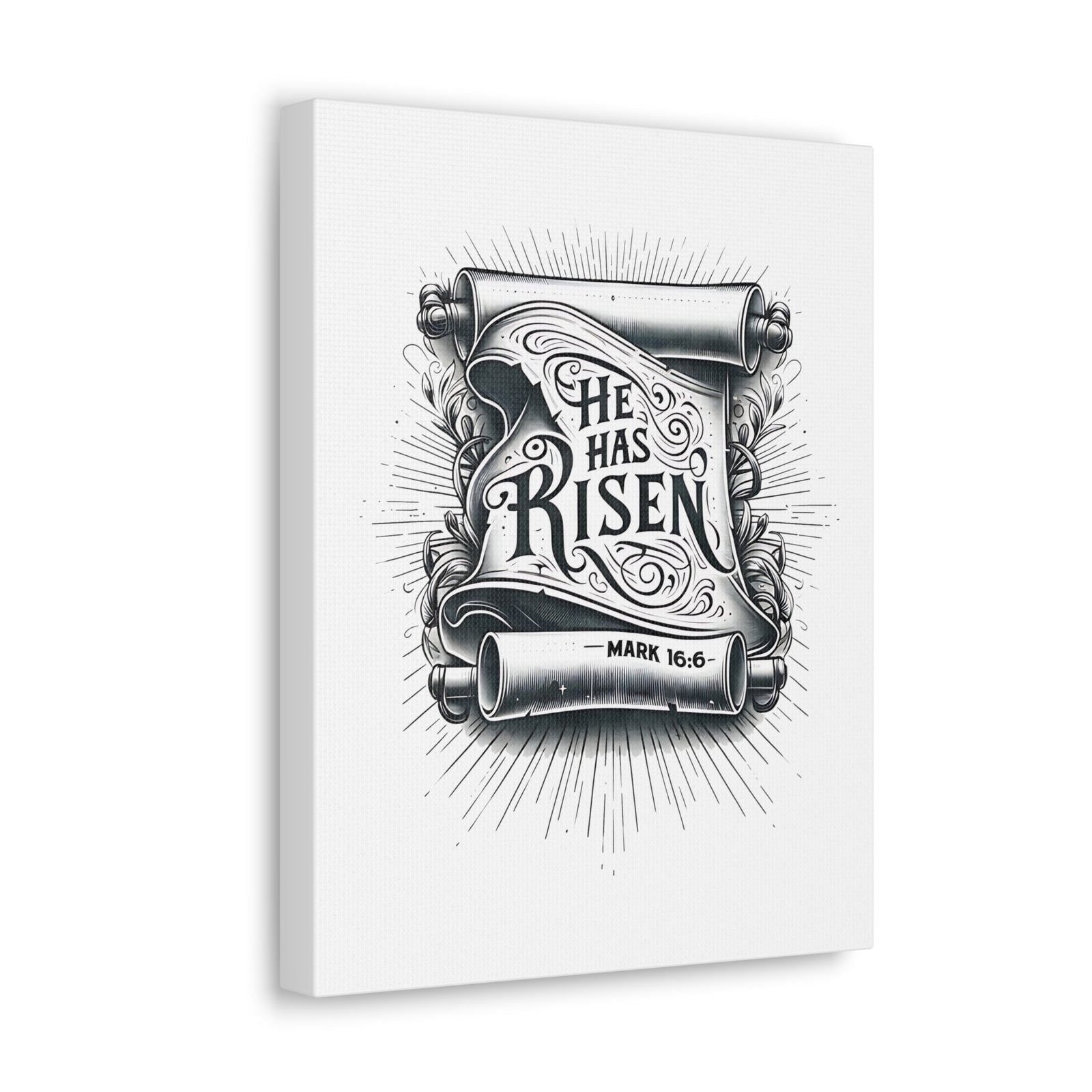 Scripture Walls Mark 16:6 He Has Risen Bible Verse Canvas Christian Wall Art Ready to Hang Unframed-Express Your Love Gifts