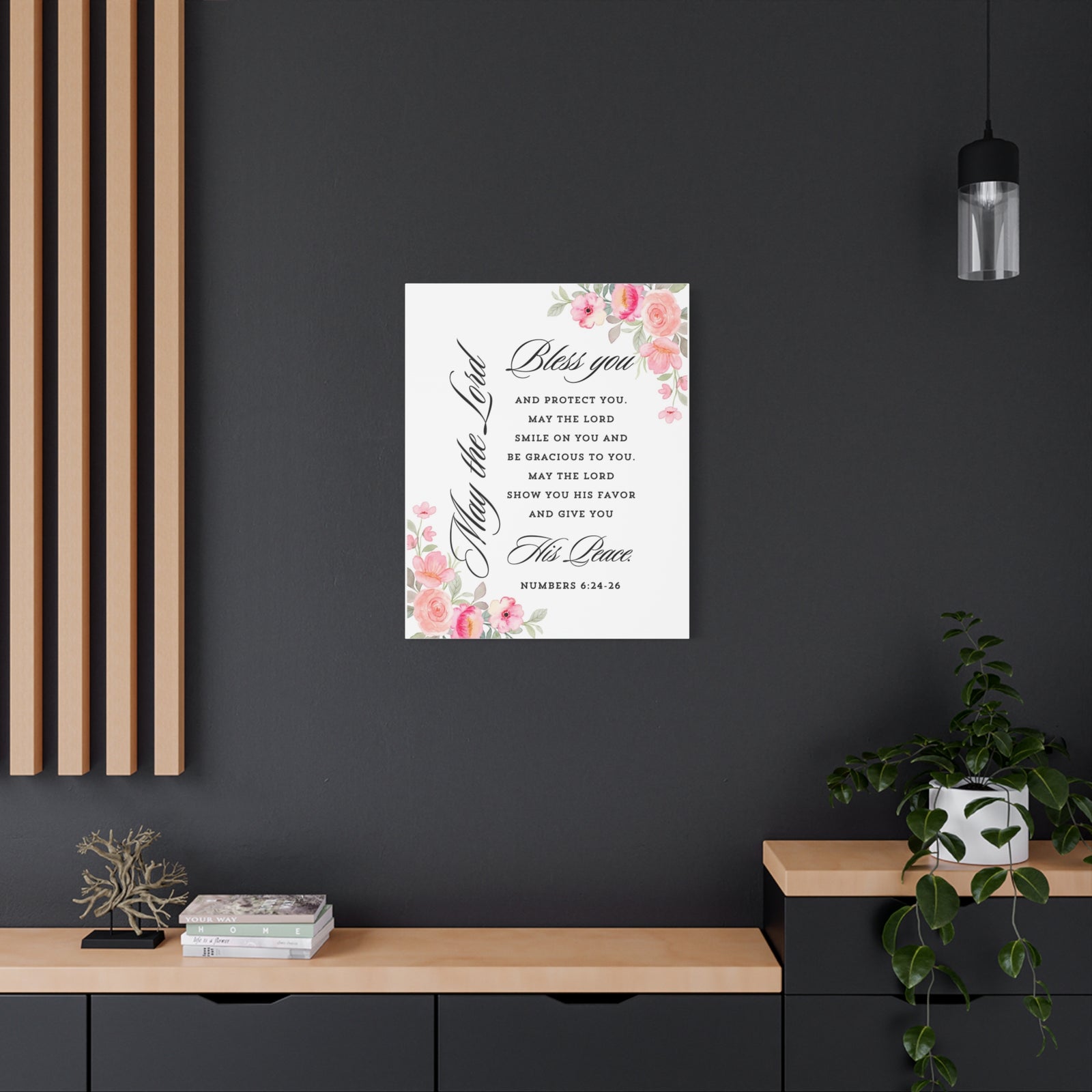 Scripture Walls Numbers 6:24-26 His Blessing Upon You Bible Verse Canvas Christian Wall Art Ready to Hang Unframed-Express Your Love Gifts