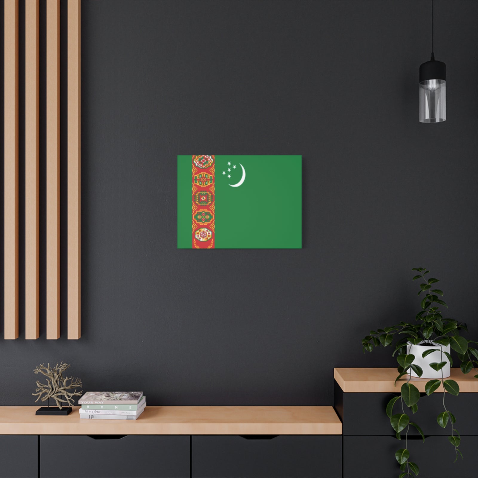 Turkmenistan Country Flag Canvas Vibrant Wall Art Unframed Home Decor-Express Your Love Gifts