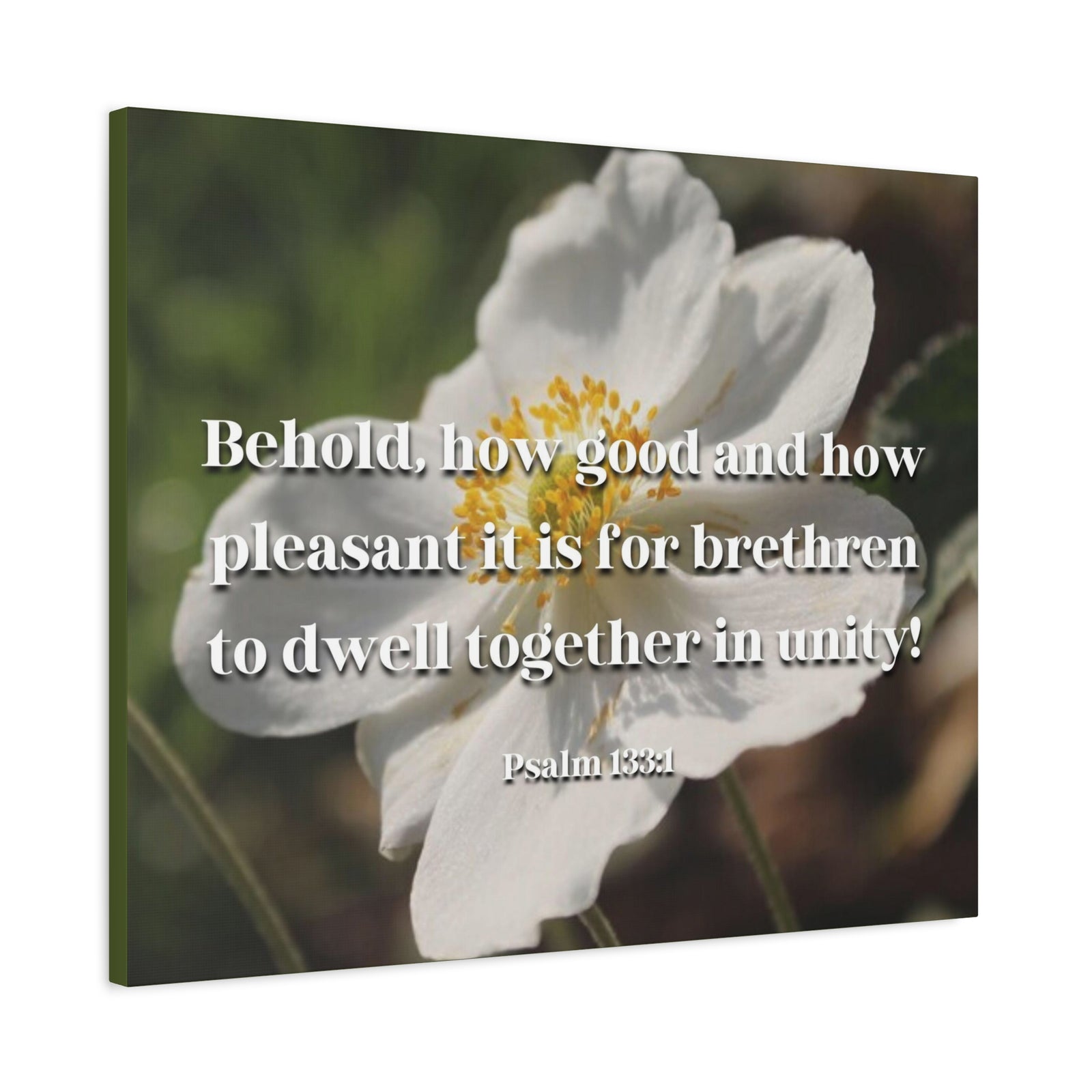 Scripture Canvas Dwell Together In Unity Psalm 13:31 Christian Wall Art Bible Verse Print Ready to Hang-Express Your Love Gifts
