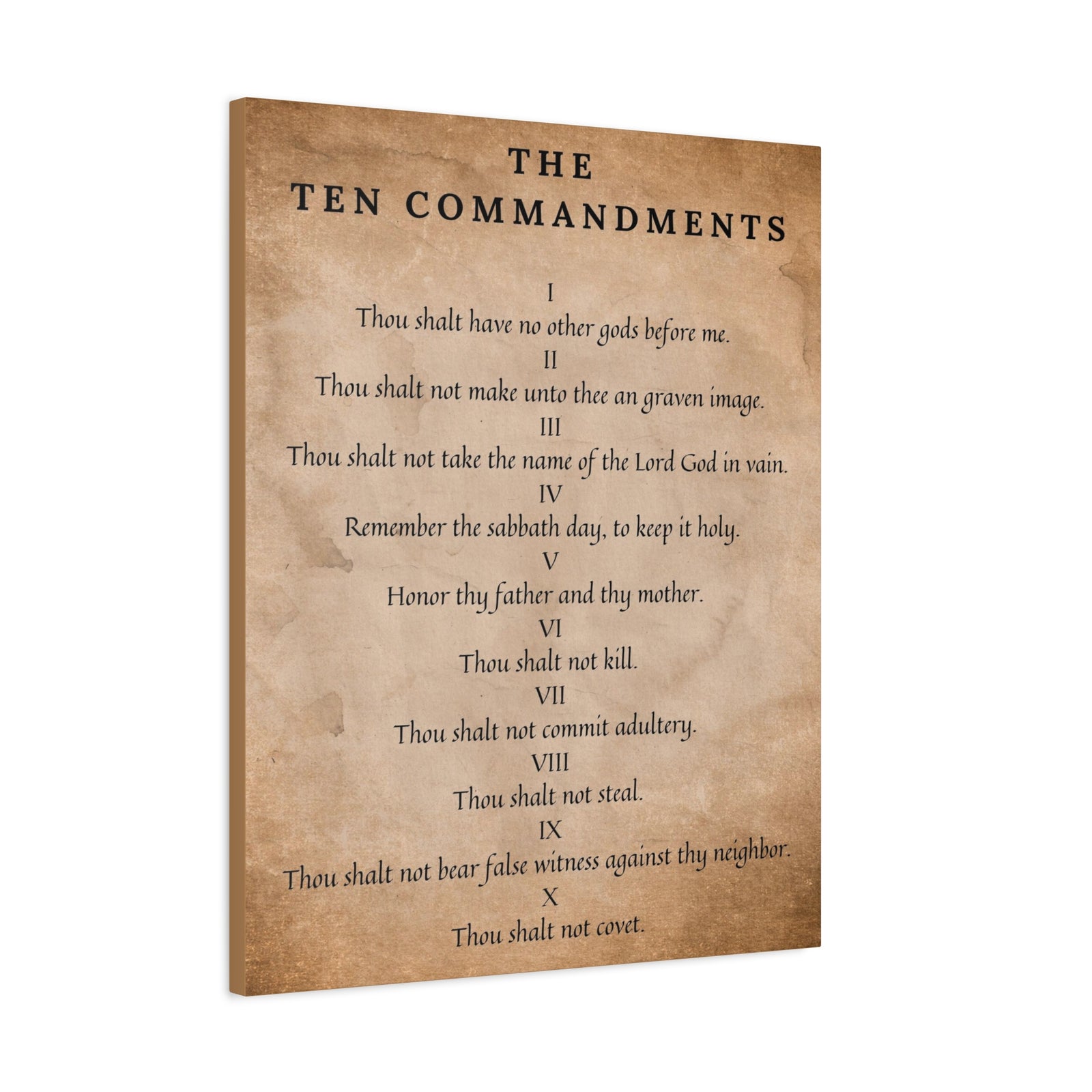 Scripture Canvas 10 Commandments Christian Wall Art Bible Verse Print Ready to Hang-Express Your Love Gifts