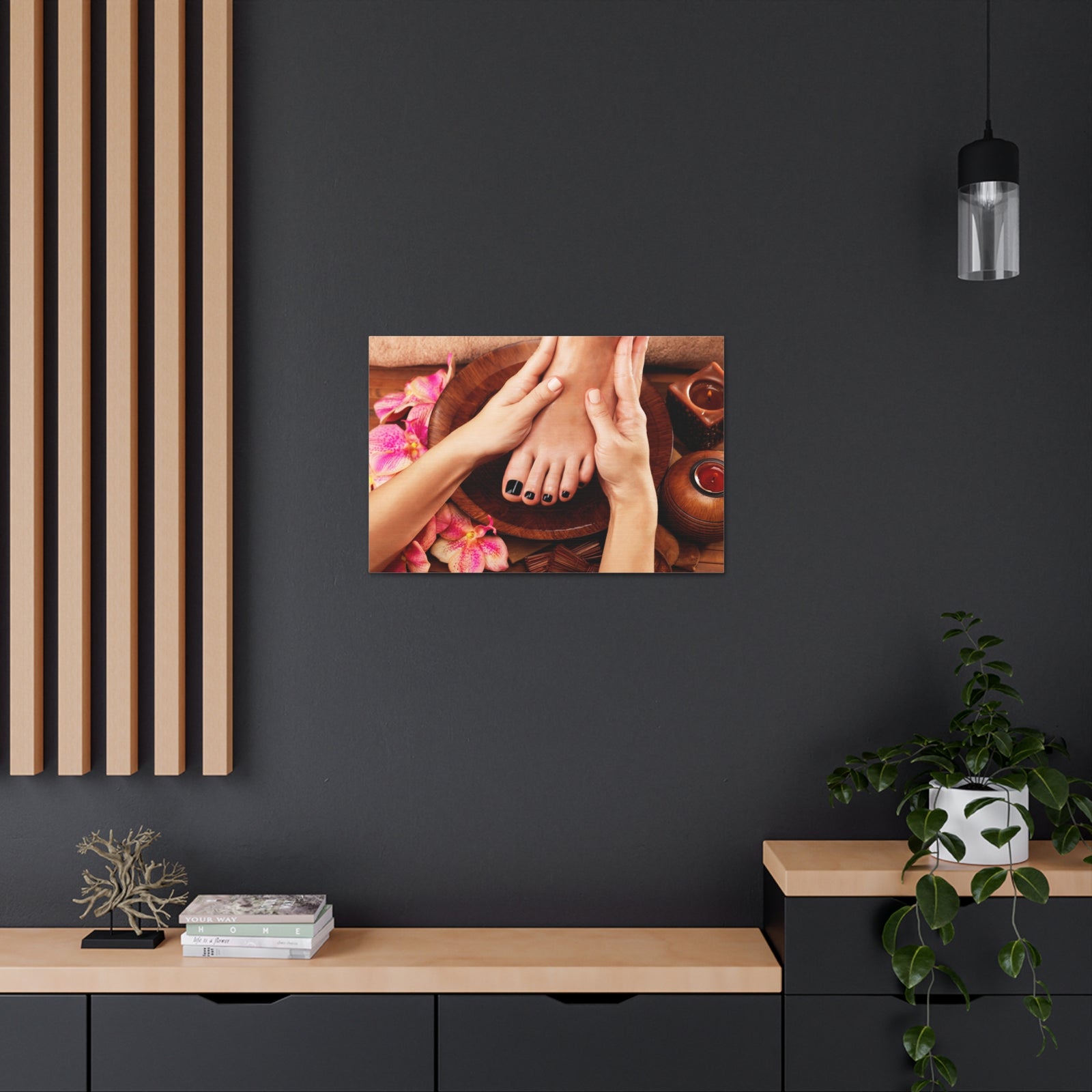 Massage Woman Foot Forest Floral Nature Photography Canvas Wall Art for Home Decor Ready-to-Hang-Express Your Love Gifts