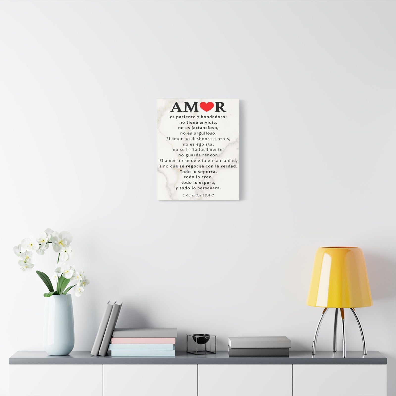 Scripture Walls Amor 1 Corintios 13:4-7 Bible Verse Canvas Christian Wall Art Ready to Hang Unframed-Express Your Love Gifts