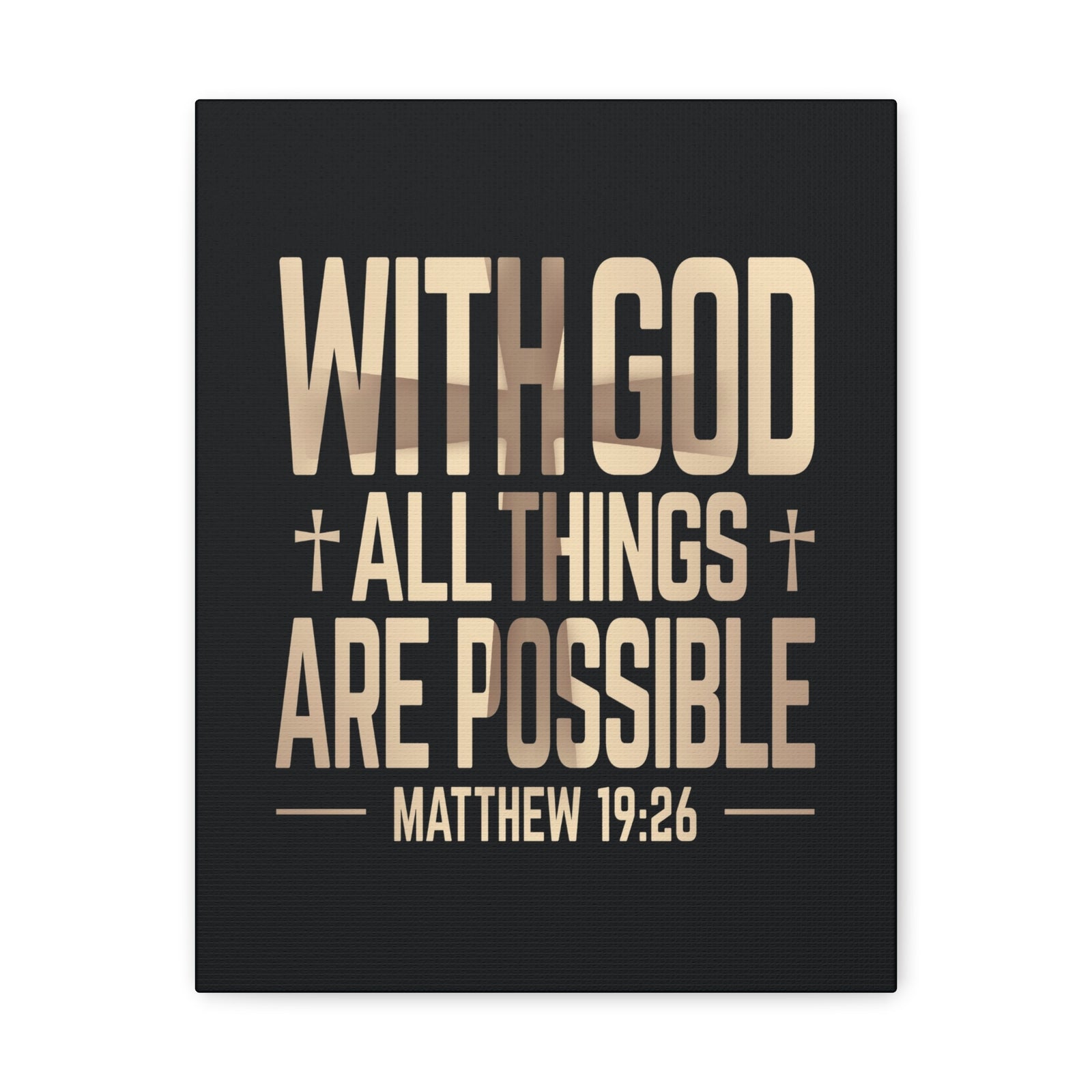 Scripture Walls Matthew 19:26 All Things Possible Bible Verse Canvas Christian Wall Art Ready to Hang Unframed-Express Your Love Gifts