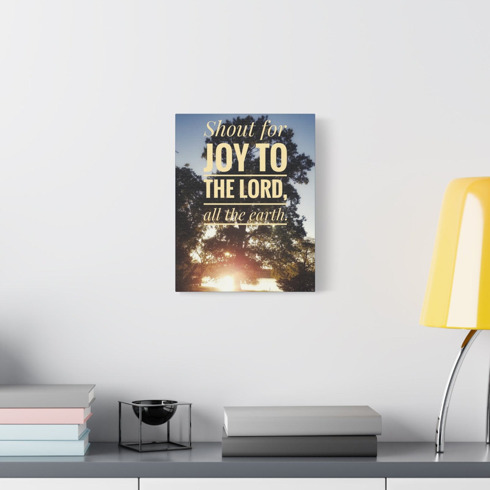 Scripture Canvas Joy To The Lord Psalms 100:1 Christian Wall Art Bible Verse Print Ready to Hang-Express Your Love Gifts