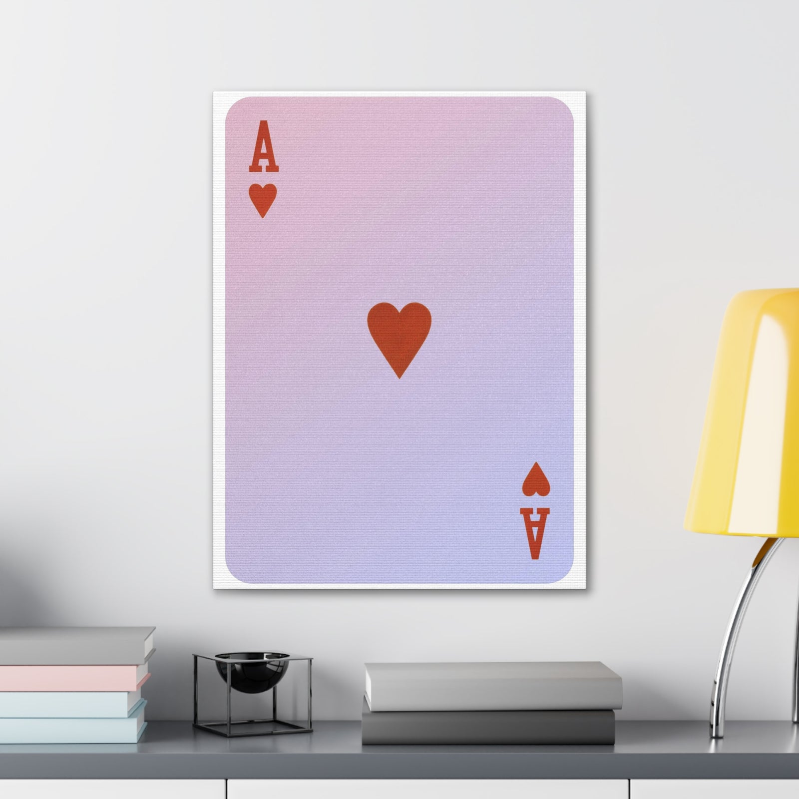 Ace Of Hearts Playing Card Canvas Wall Art for Home Decor Ready-to-Hang-Express Your Love Gifts