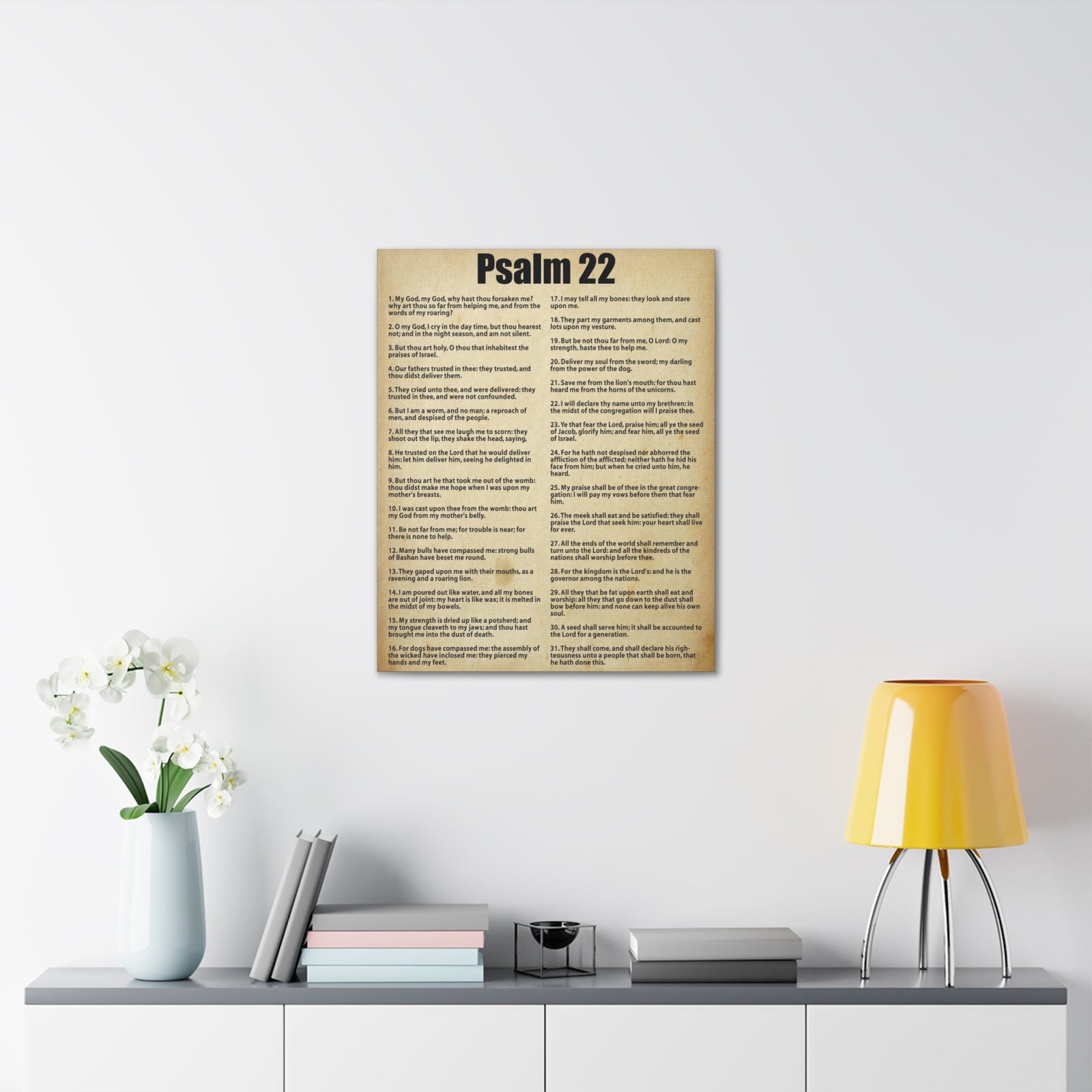 Scripture Canvas Desperate For God's Help Psalm 22 Christian Wall Art Bible Verse Print Ready to Hang-Express Your Love Gifts