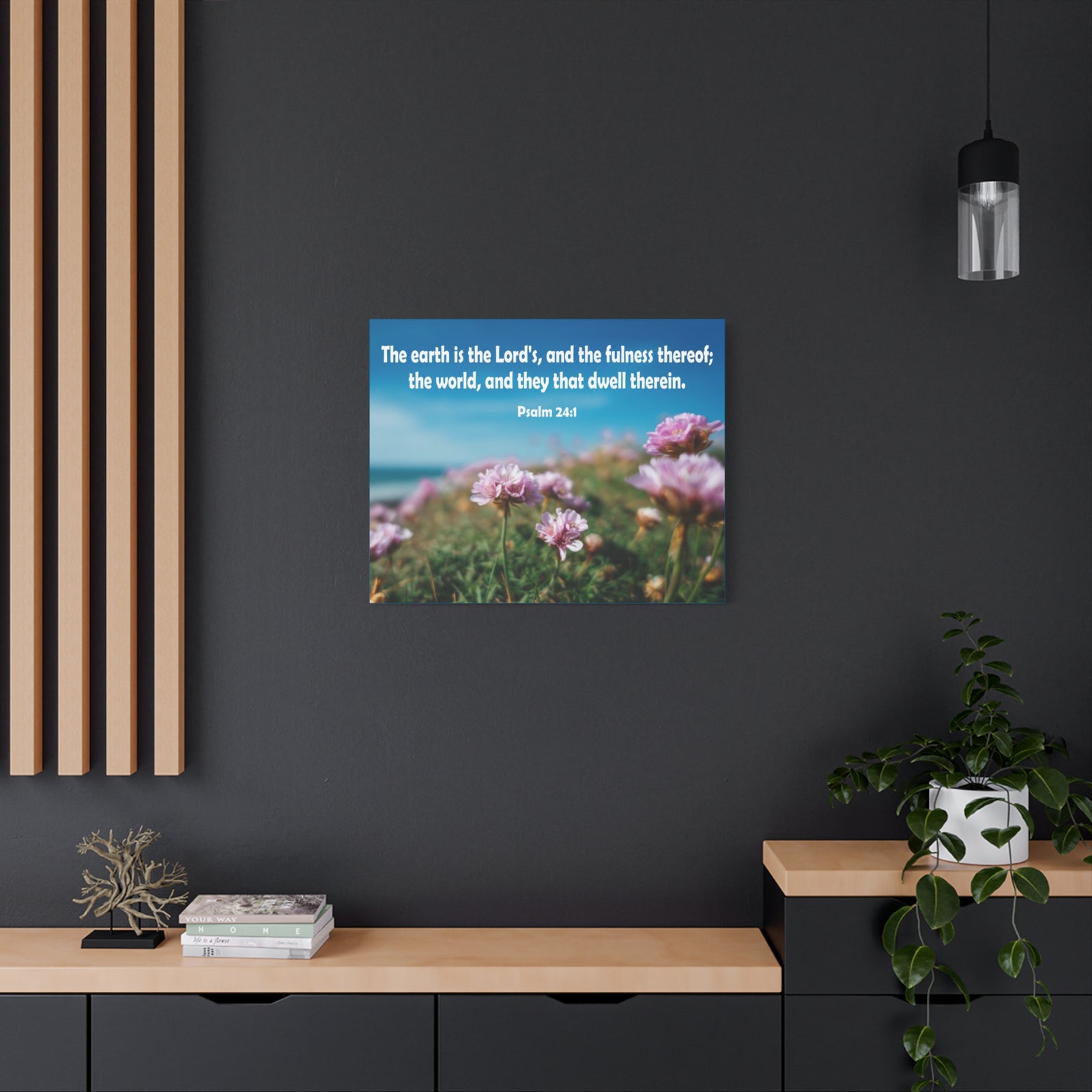 Scripture Walls The Earth is The Lord's Psalm 24:1 Bible Verse Canvas Christian Wall Art Ready to Hang Unframed-Express Your Love Gifts