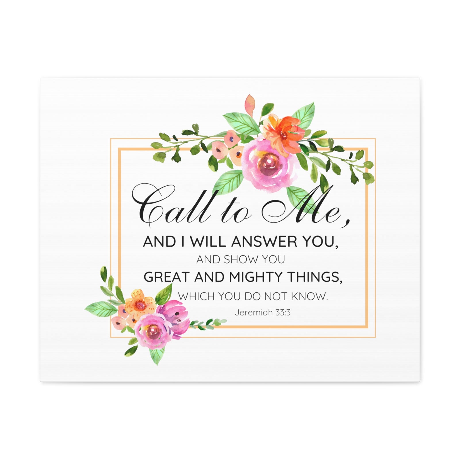 Scripture Walls Jeremiah 33:3 Call to Me Bible Verse Canvas Christian Wall Art Ready to Hang Unframed-Express Your Love Gifts