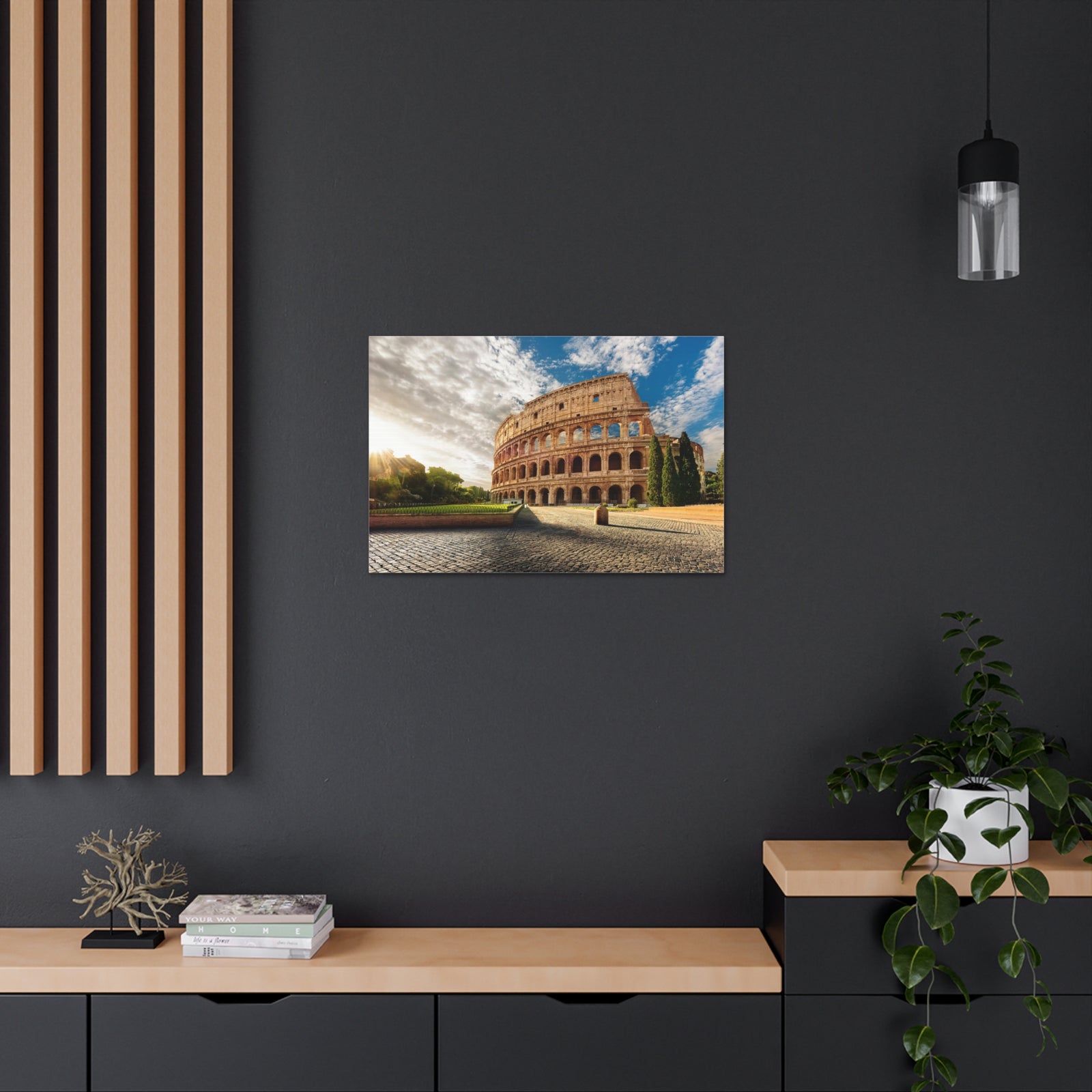 Italy Colosseum in Rome Modern Multicolor Scenic Nature Photography Canvas Home Office Decor Ready to Hang-Express Your Love Gifts