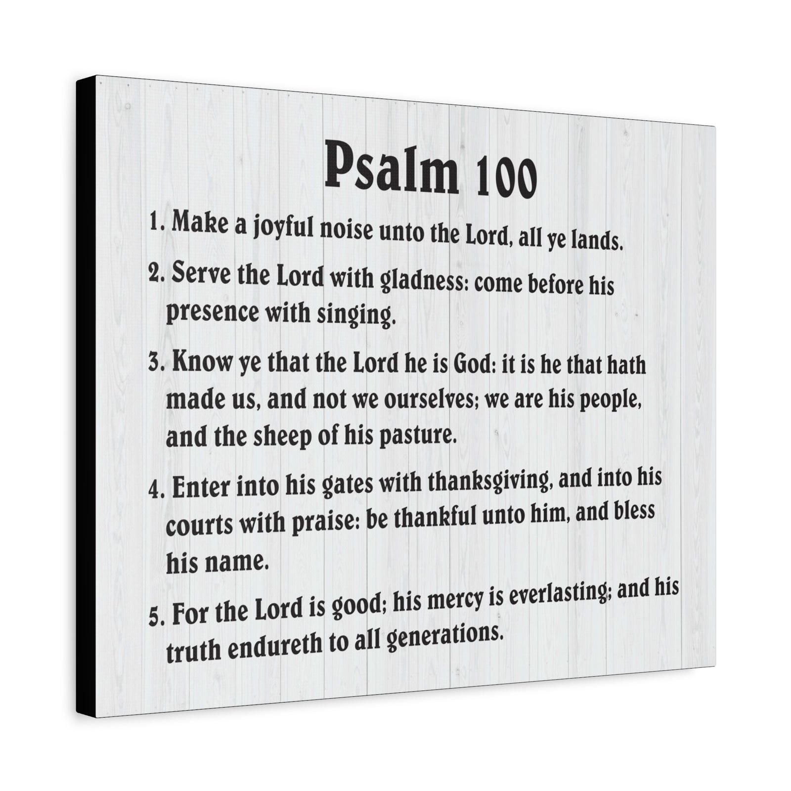 Scripture Canvas Praising God Cheerfully Psalm 100 Christian Wall Art Bible Verse Print Ready to Hang-Express Your Love Gifts