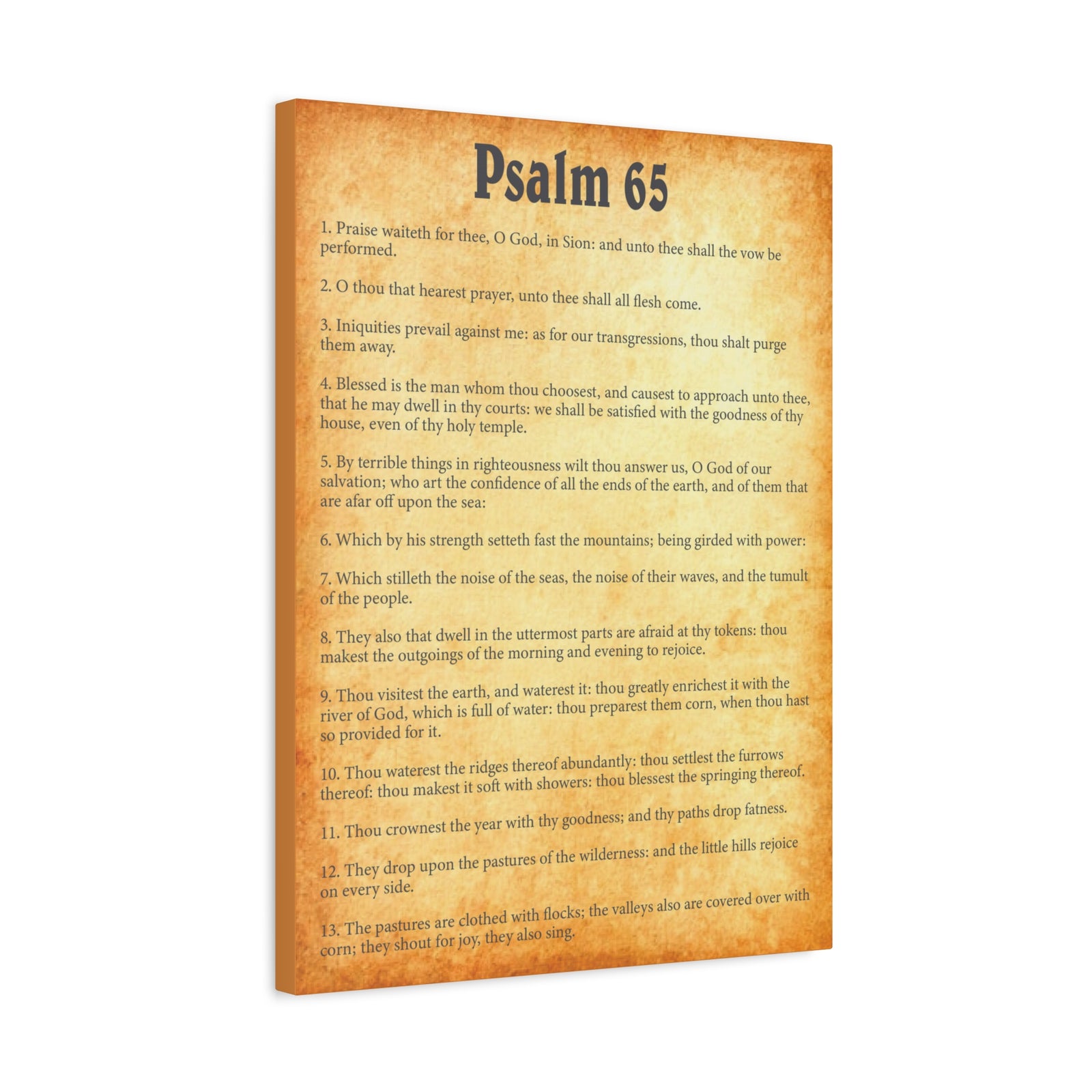 Scripture Walls Psalm 65 Gold Bible Chapter Canvas Christian Wall Art Ready to Hang-Express Your Love Gifts