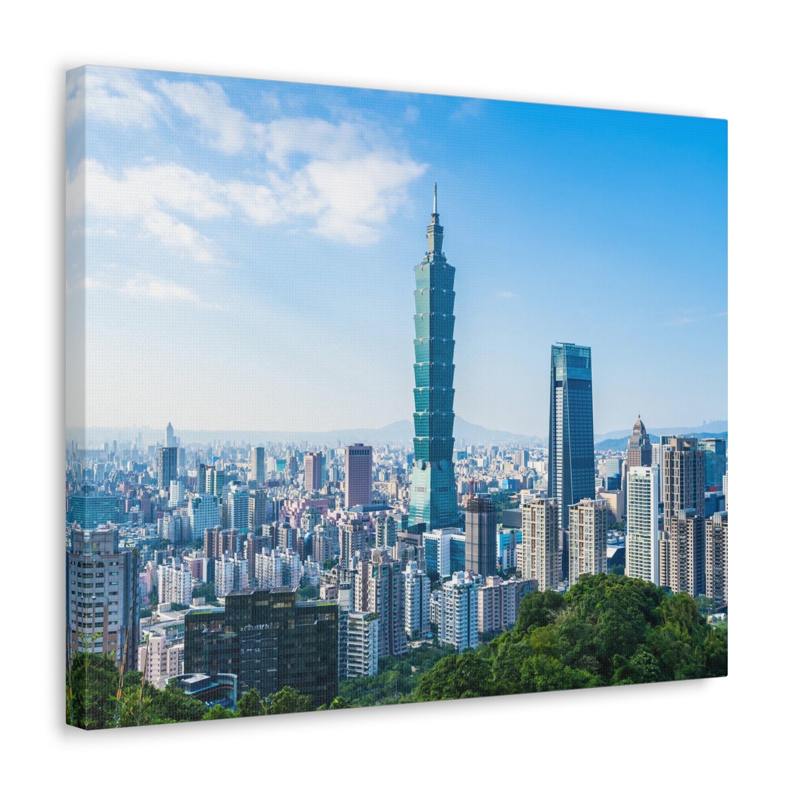 Taipei Daytime Skyline Canvas Artwork High-Quality Breathtaking Stunning Cityscape for Home Decor Ready to Hang-Express Your Love Gifts