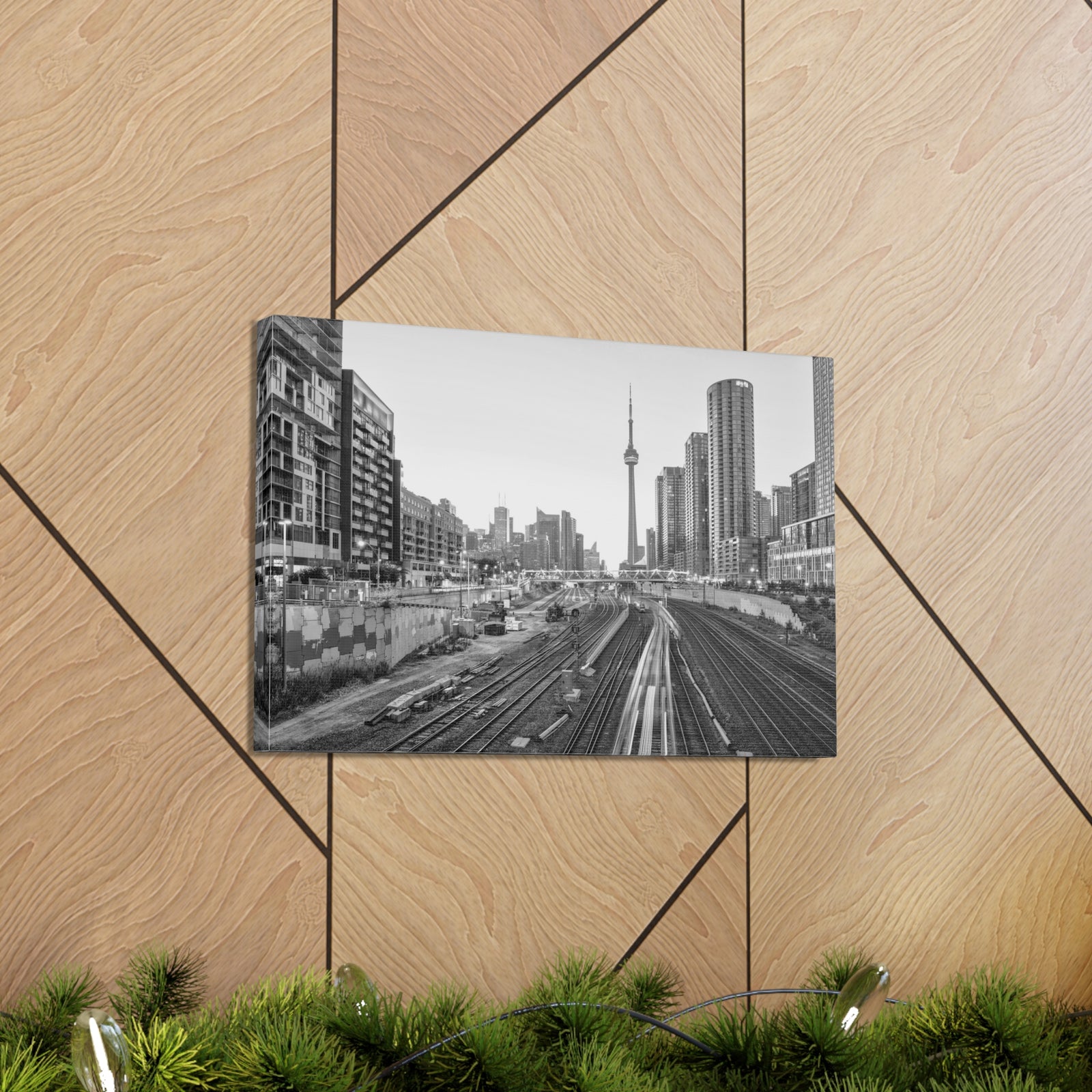 Toronto Black And White Skyline Canvas Artwork High-Quality Breathtaking Stunning Cityscape for Home Decor Ready to Hang-Express Your Love Gifts