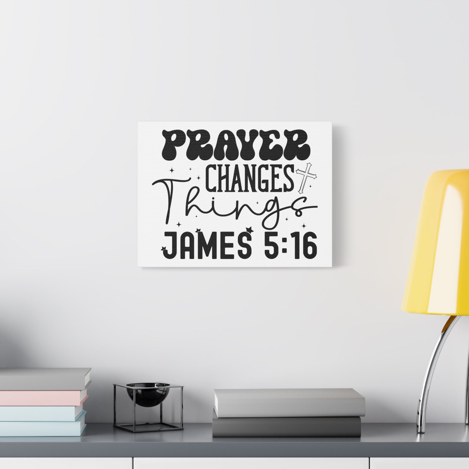 Scripture Walls James 5:16 Prayer Changes Things Bible Verse Canvas Christian Wall Art Ready to Hang Unframed-Express Your Love Gifts