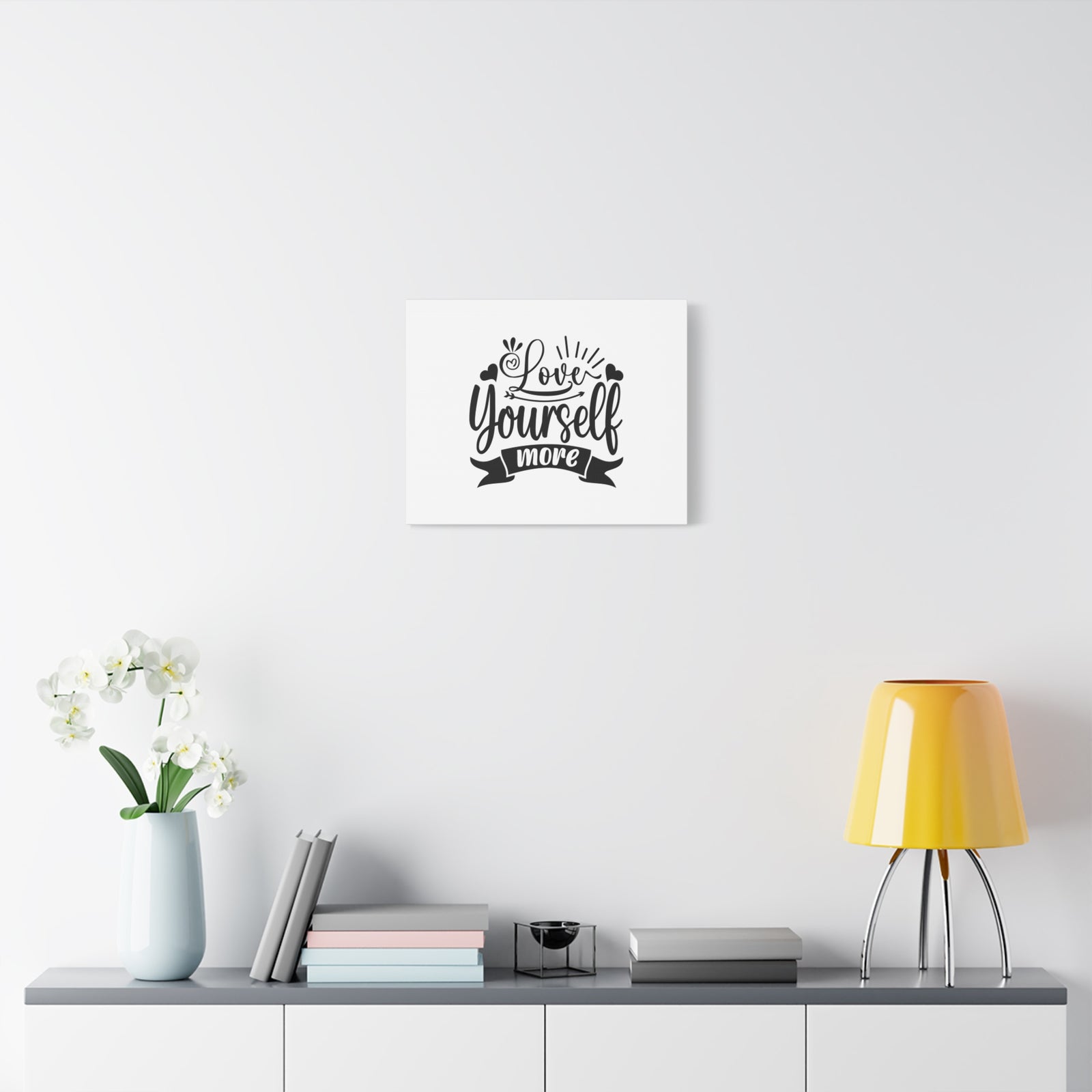 Inspirational Quote Canvas Love Yourself More Wall Art Motivational Motto Inspiring Prints Artwork Decor Ready to Hang-Express Your Love Gifts