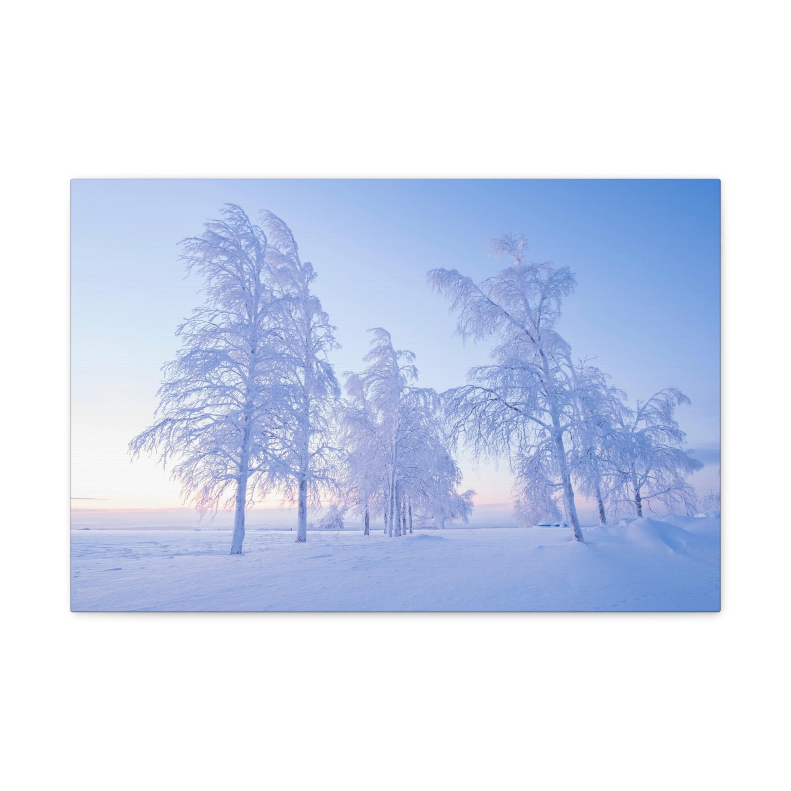 Frosty Trees At Dawn Beautiful Winter Canvas Wall Art for Home Decor Ready-to-Hang-Express Your Love Gifts