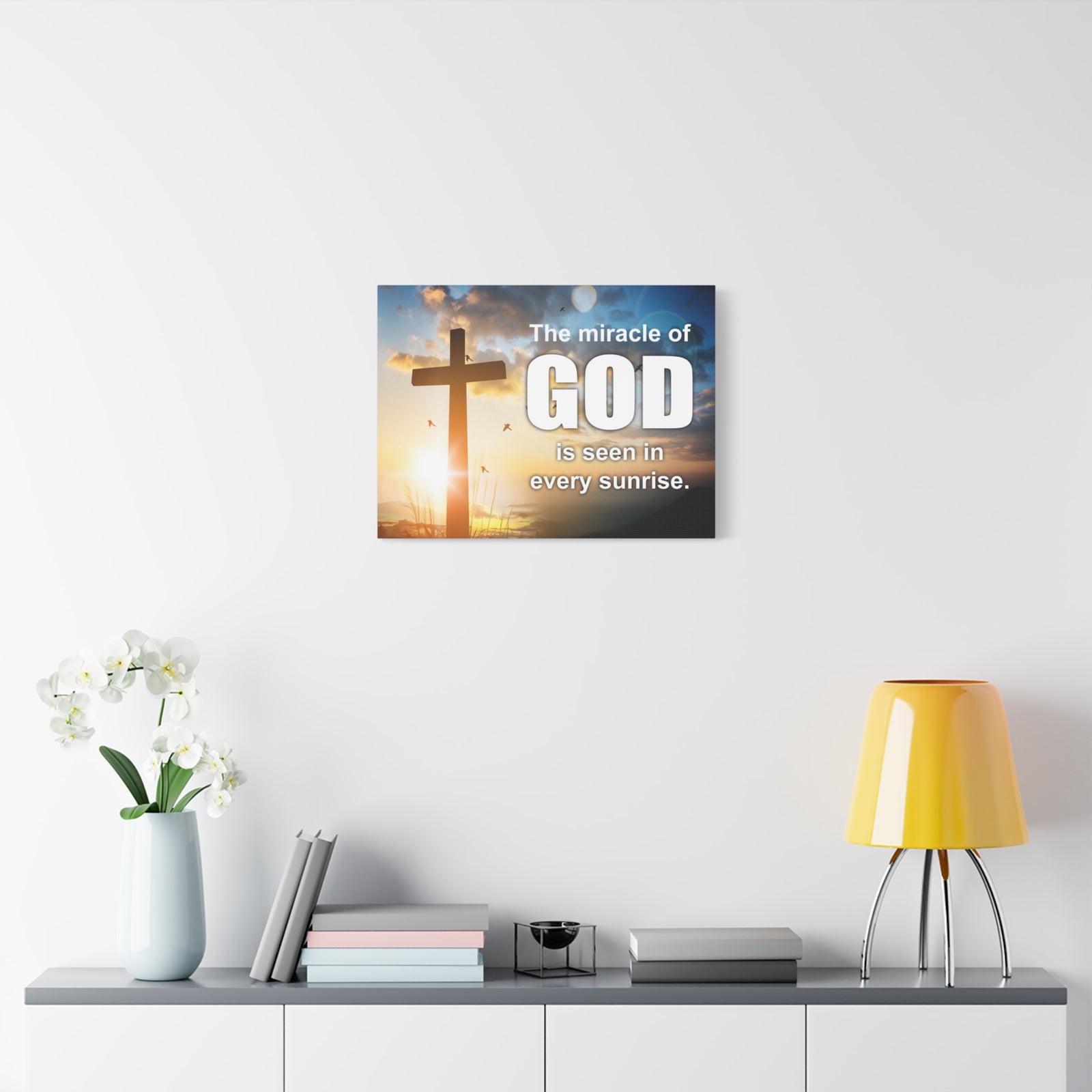 Scripture Canvas The Miracle of God Psalm 118:24 Christian Wall Art Bible Verse Print Ready to Hang-Express Your Love Gifts