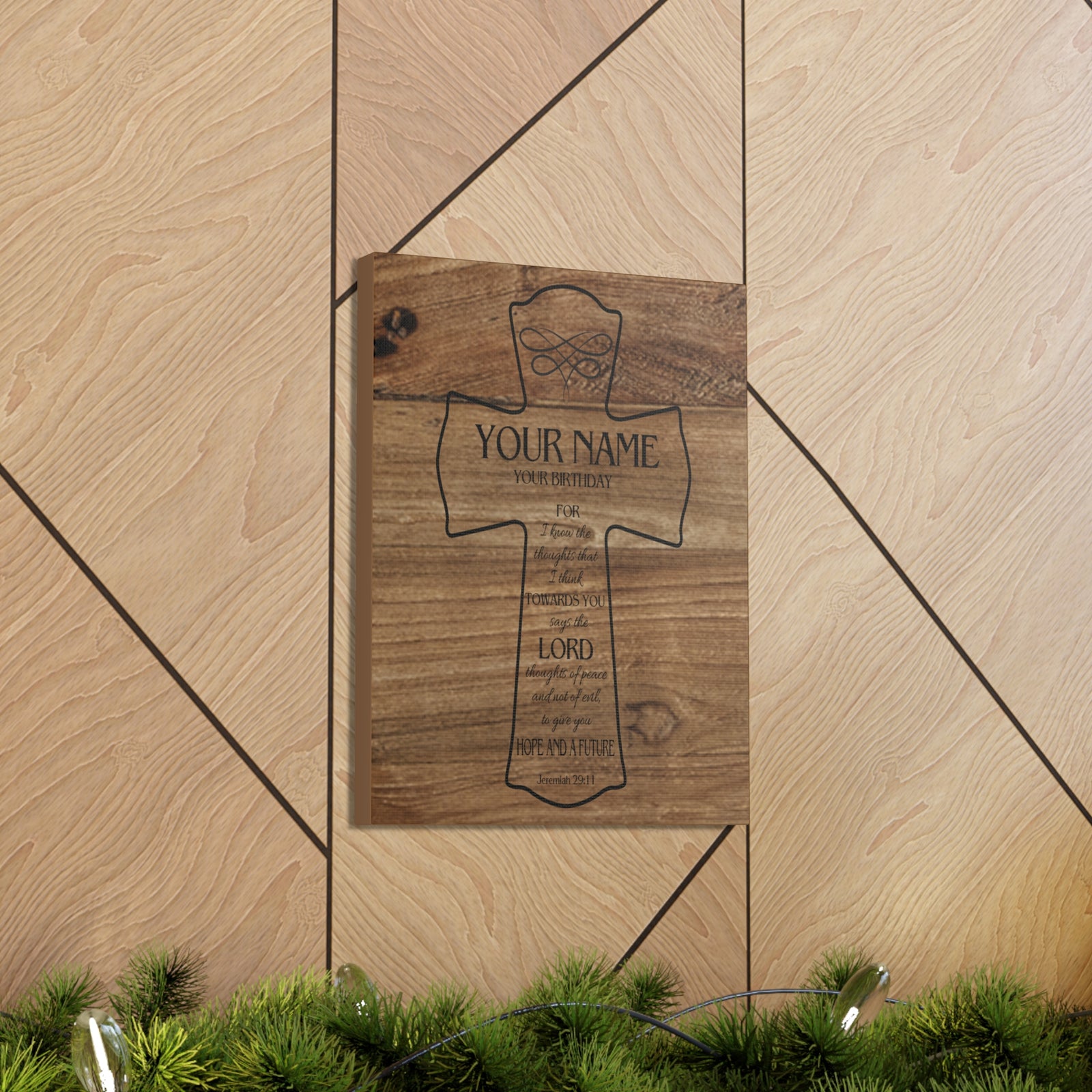 Scripture Walls Personalized Hope and a Future Jeremiah 29:11 Bible Chapter Canvas Christian Wall Art Ready to Hang-Express Your Love Gifts