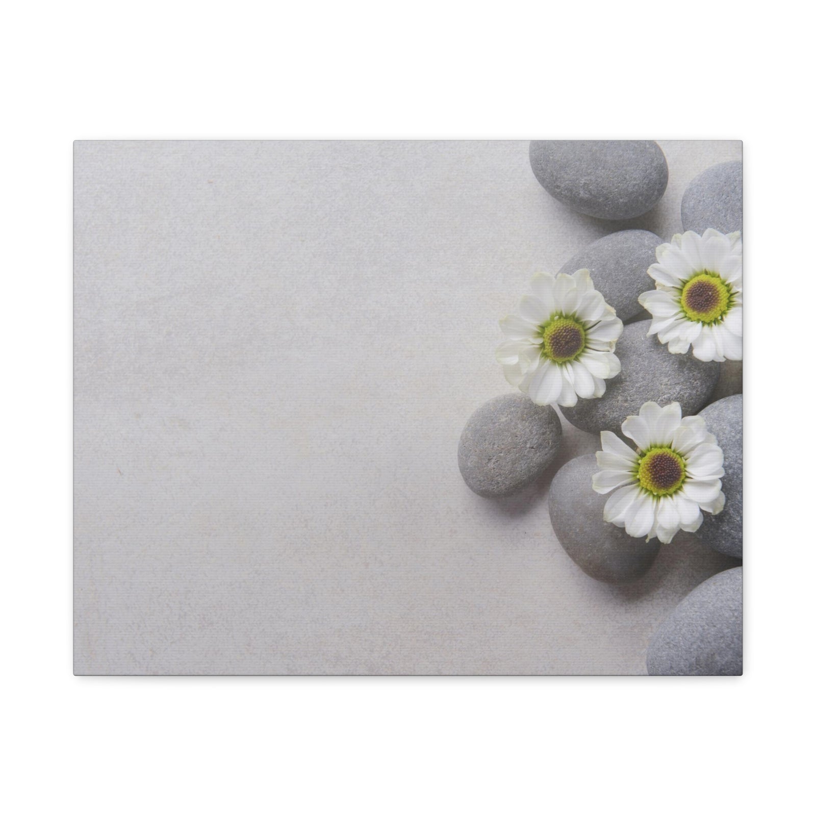 Three White Flower Forest Floral Nature Photography Canvas Wall Art for Home Decor Ready-to-Hang-Express Your Love Gifts