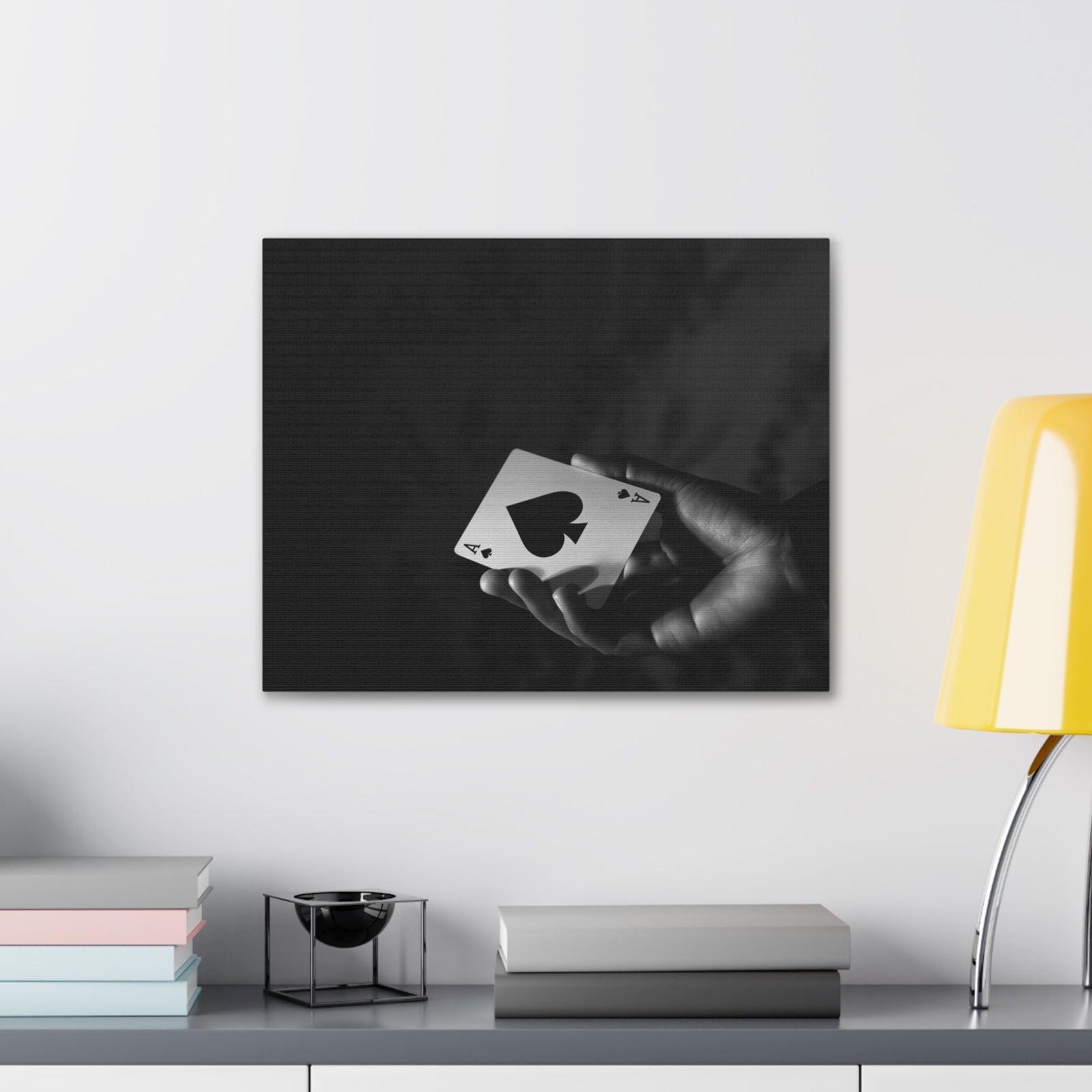 Ace of Spades In Hand Playing Card Canvas Wall Art for Home Decor Ready-to-Hang-Express Your Love Gifts