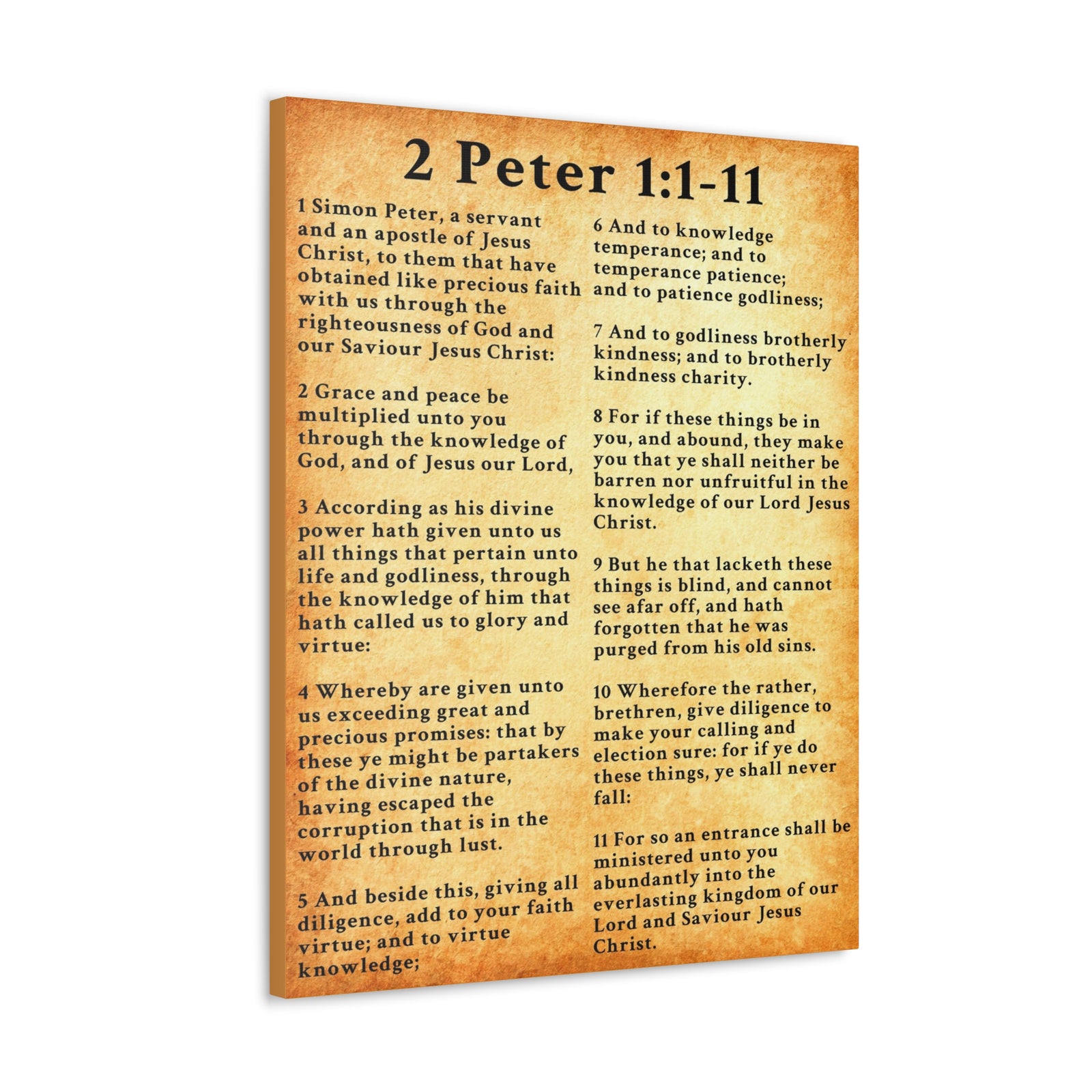 Scripture Walls 2 Peter 1:1-11 KJV Bible Verse Canvas Christian Wall Art Ready to Hang Unframed-Express Your Love Gifts