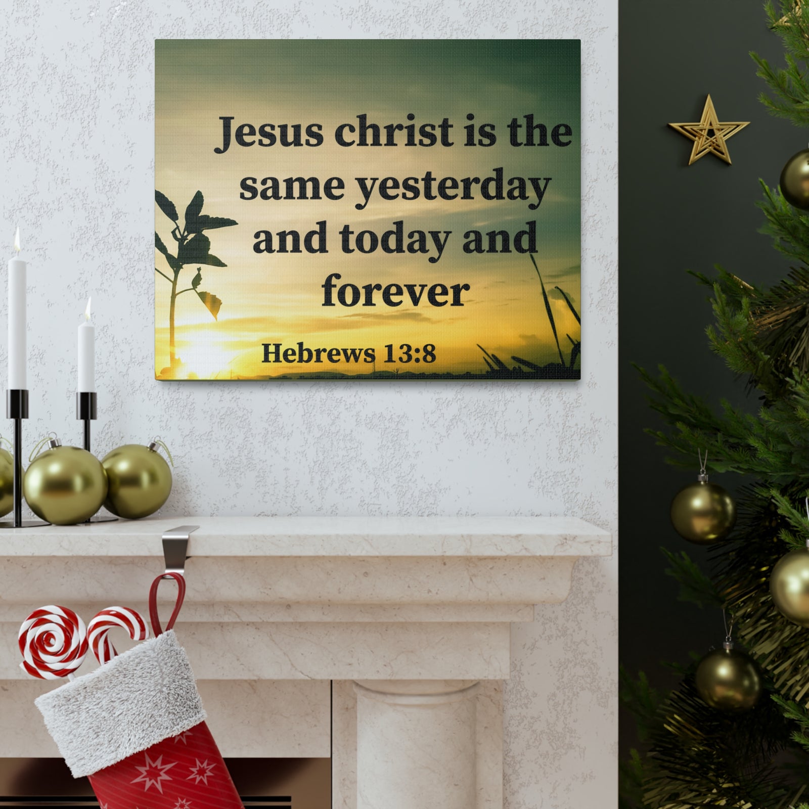 Scripture Walls Today And Forever Hebrews 13:8 Bible Verse Canvas Christian Wall Art Ready to Hang-Express Your Love Gifts