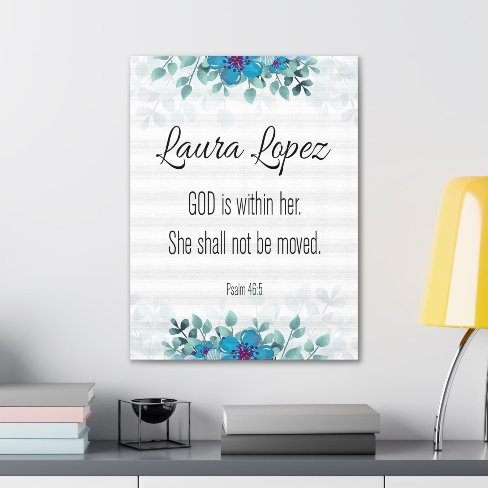 Personalized Scripture Walls God Is Within Her Psalm 46:5 Bible Chapter Canvas Christian Wall Art Ready to Hang-Express Your Love Gifts