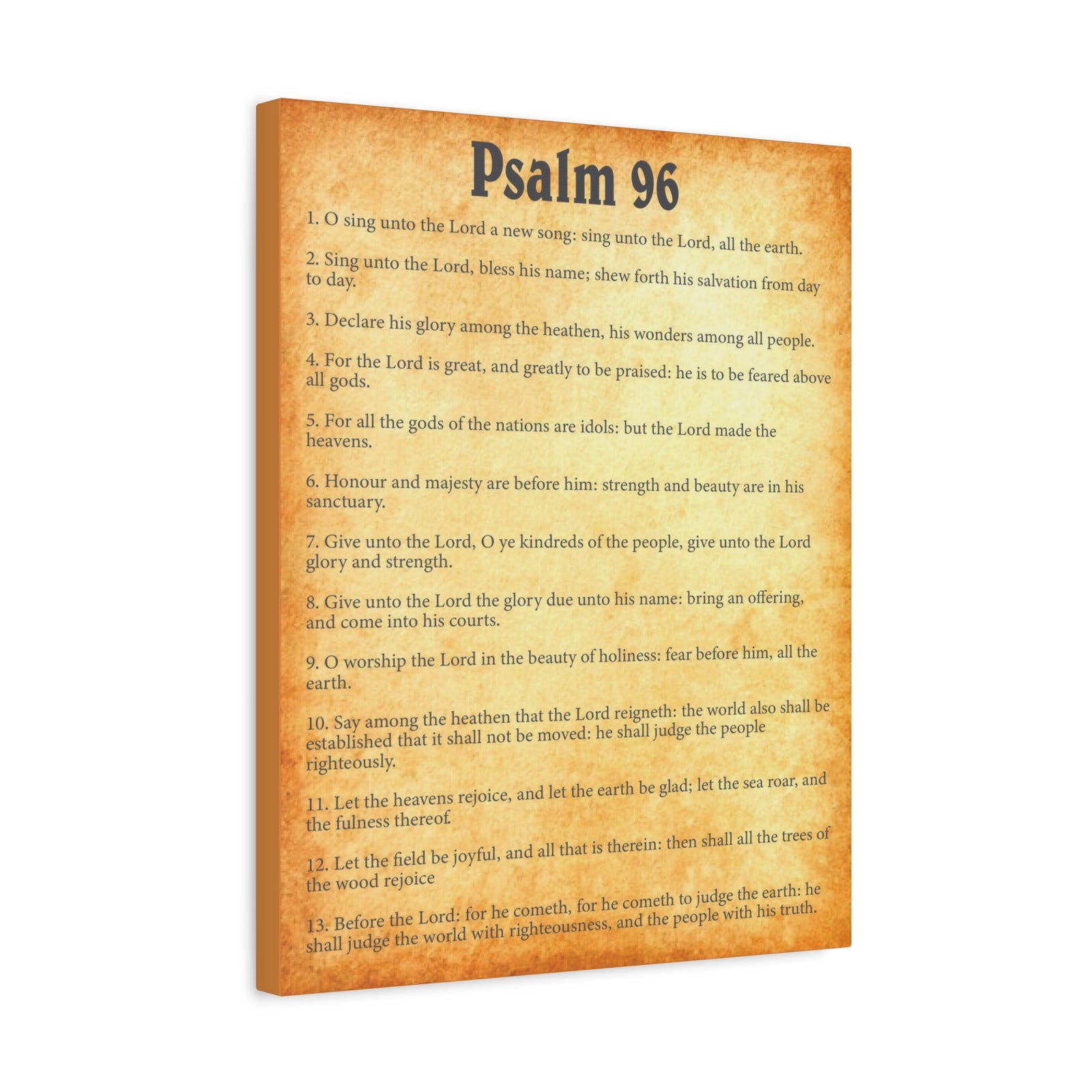 Scripture Walls Psalm 96 Gold Bible Chapter Canvas Christian Wall Art Ready to Hang-Express Your Love Gifts