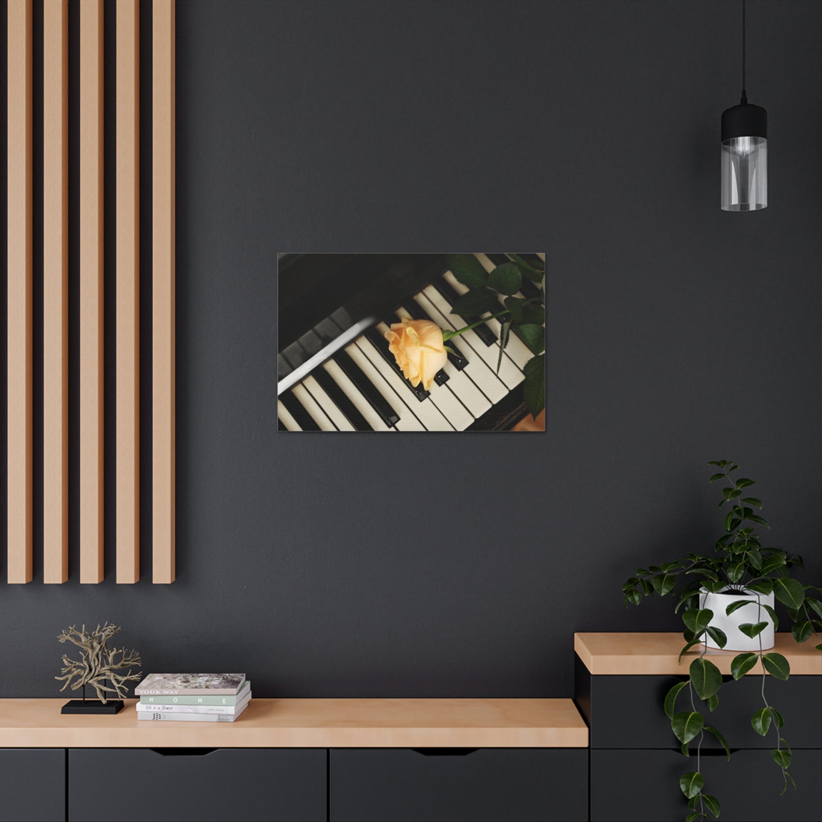 Piano Rose Music Lover's Delight Piano Keyboard Canvas Wall Art for Home Decor Ready-to-Hang-Express Your Love Gifts