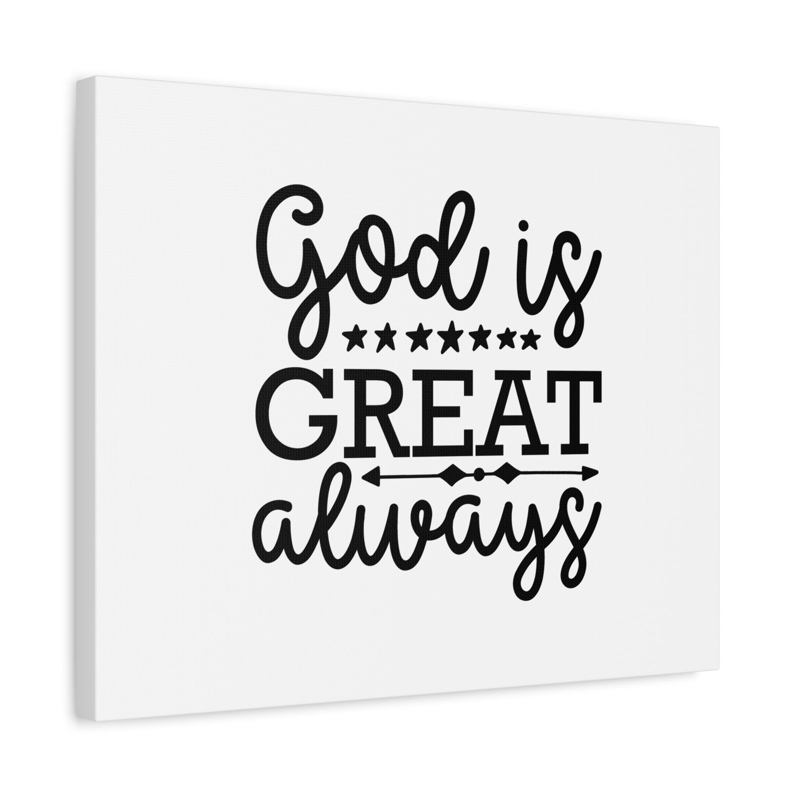 Scripture Canvas God Is Great Always Psalm 23:4 Christian Wall Art Bible Verse Print Ready to Hang-Express Your Love Gifts