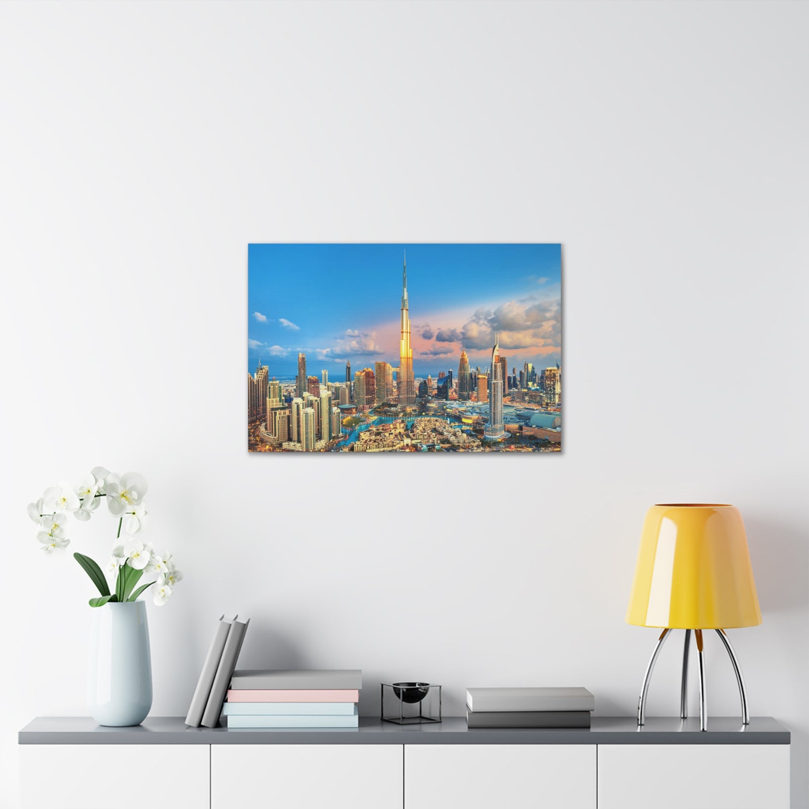 Dubai Daytime Skyline Canvas Artwork High-Quality Breathtaking Stunning Cityscape for Home Decor Ready to Hang-Express Your Love Gifts