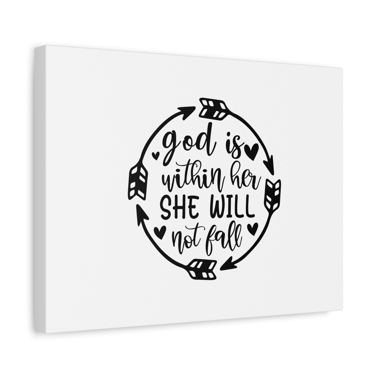 Scripture Canvas God Is Within Her She Will Not Fall Psalm 46:5 Christian Wall Art Bible Verse Print Ready to Hang-Express Your Love Gifts
