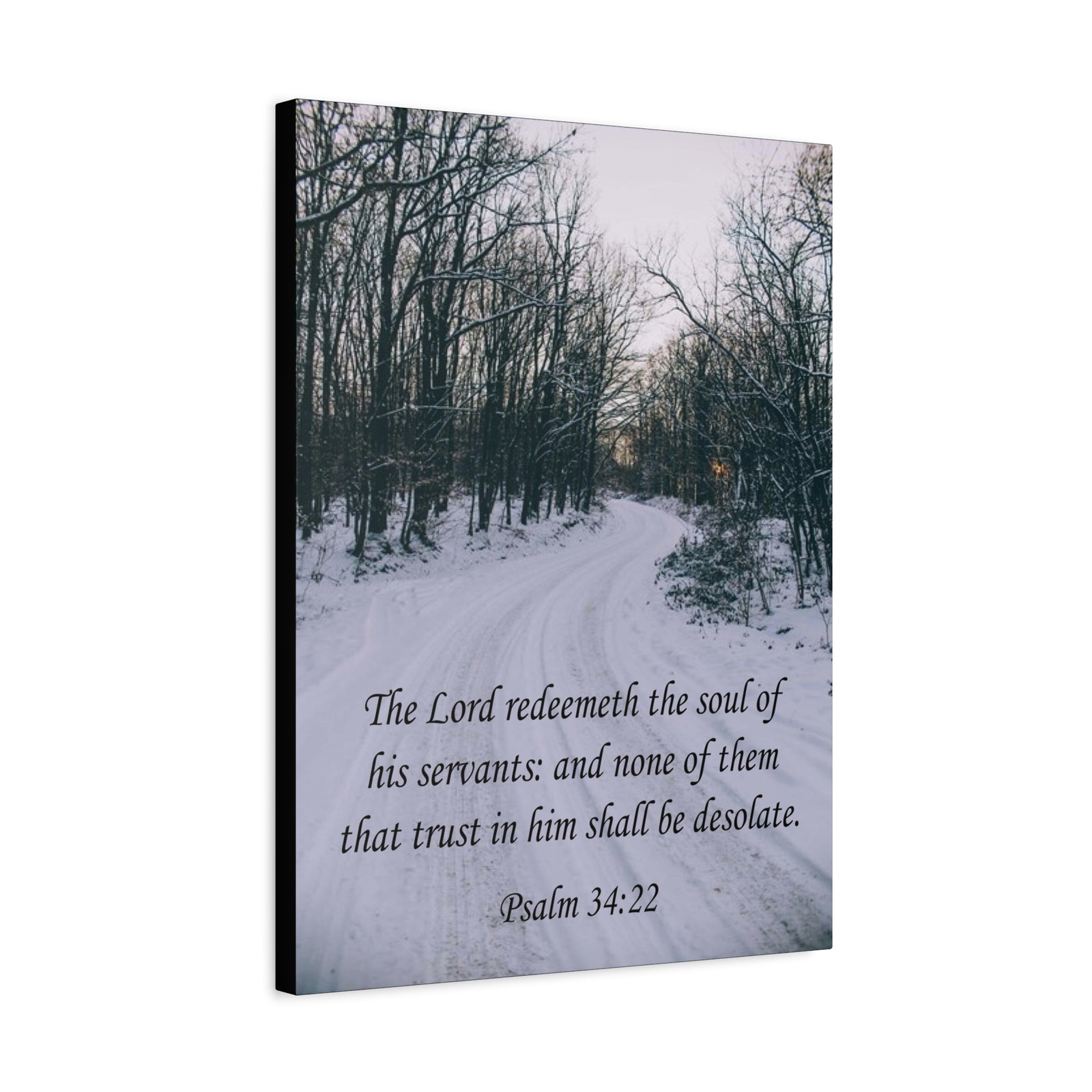 Bible Verse Canvas The Lord Redeemeth The Soul Psalm 34:22 Christian Home Décor Wall Art Scripture Ready to Hang Faith Print-Express Your Love Gifts