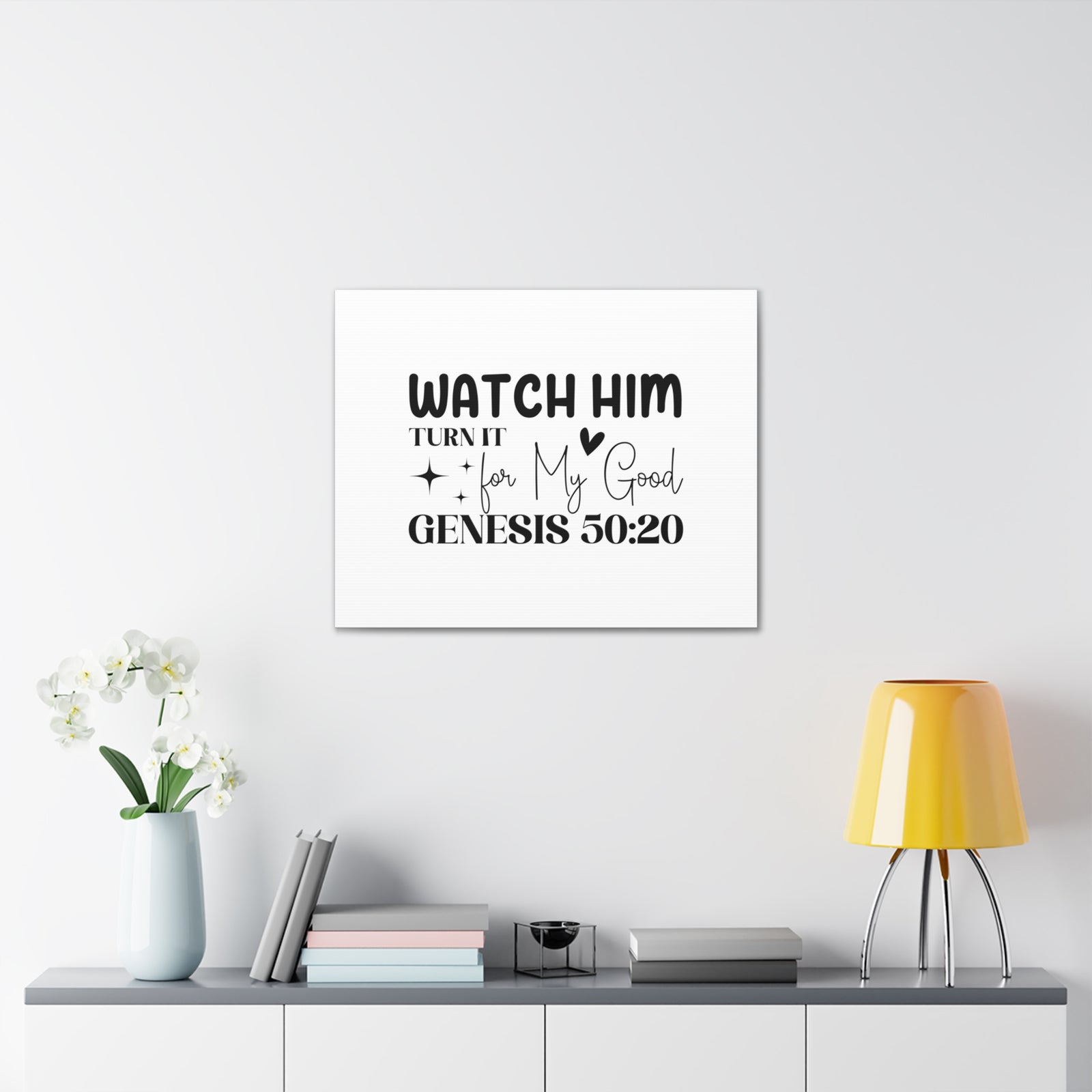 Scripture Walls Genesis 50:20 Watch Him Bible Verse Canvas Christian Wall Art Ready to Hang Unframed-Express Your Love Gifts