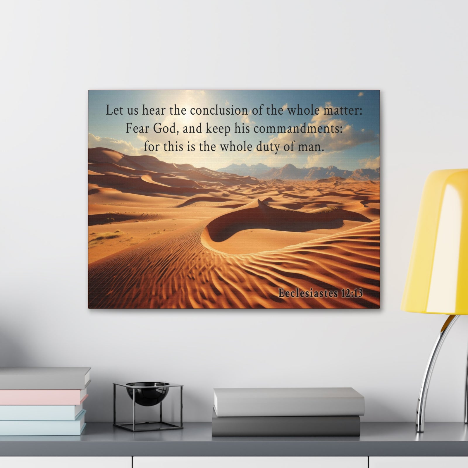 Scripture Walls Ecclesiastes 12:13 Desert Bible Verse Canvas Christian Wall Art Ready to Hang Unframed-Express Your Love Gifts