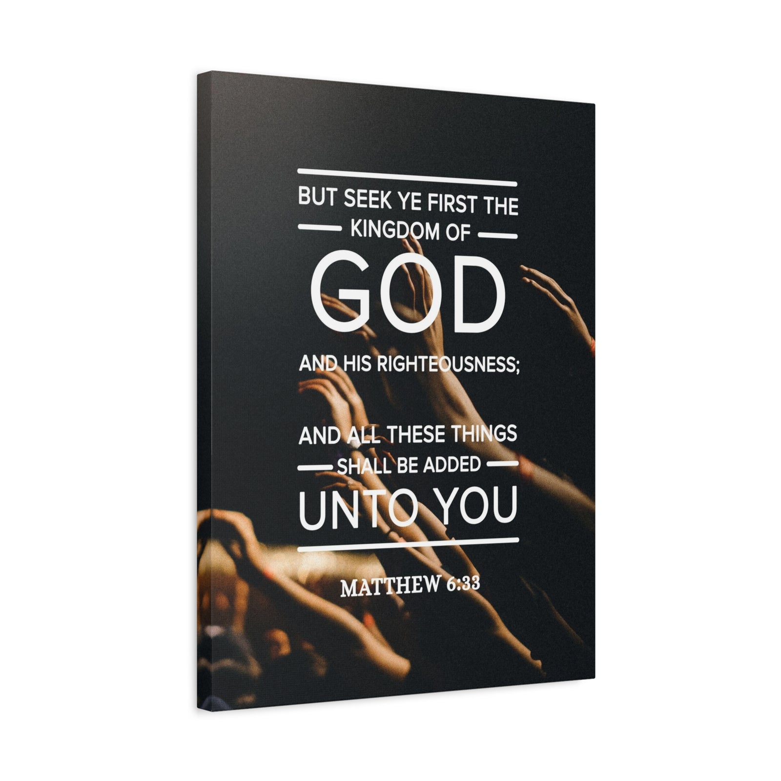 Scripture Canvas Kingdom of God Matthew 6:33 Christian Wall Art Bible Verse Print Ready to Hang-Express Your Love Gifts