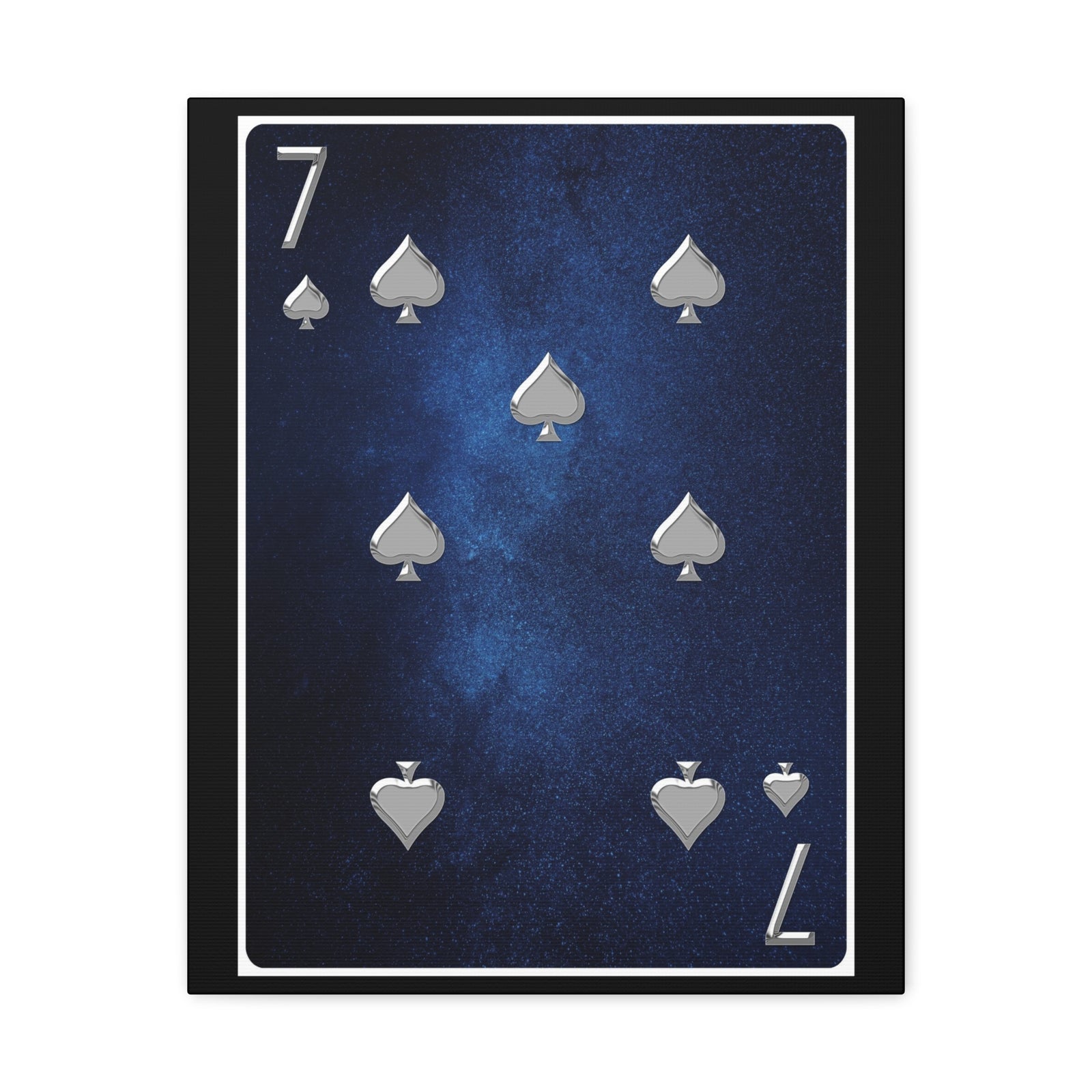 Seven Of Spades Space Background Playing Card Canvas Wall Art for Home Decor Ready-to-Hang-Express Your Love Gifts