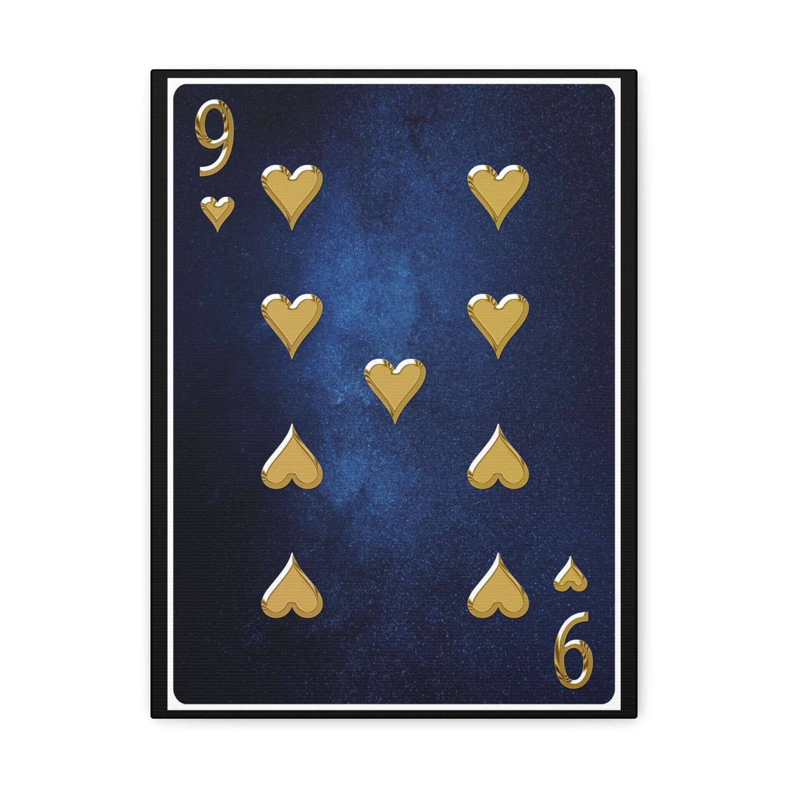 Nine Of Hearts Space Background Playing Card Canvas Wall Art for Home Decor Ready-to-Hang-Express Your Love Gifts