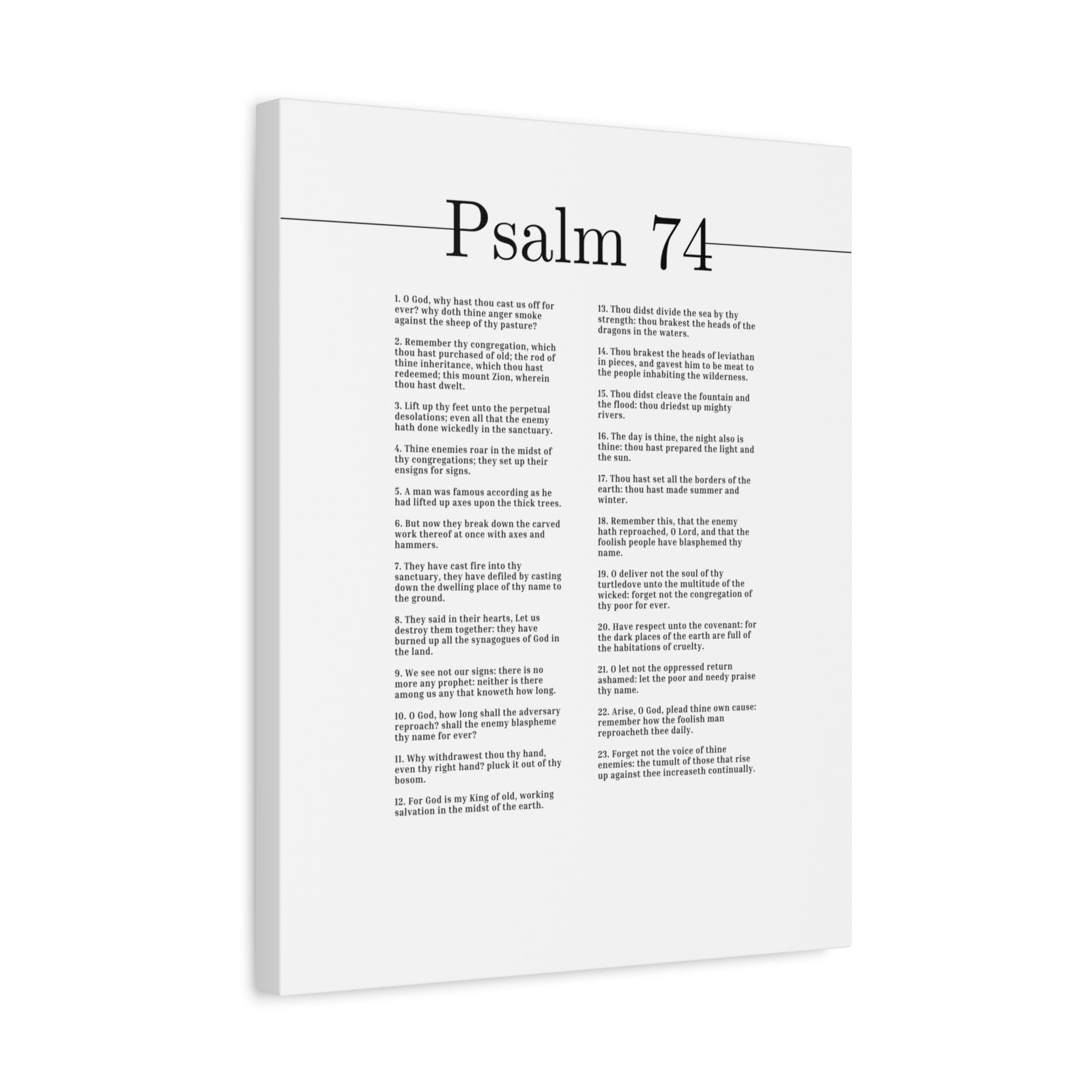 Scripture Canvas For God Is My King Psalm 74 Christian Wall Art Bible Verse Print Ready to Hang-Express Your Love Gifts