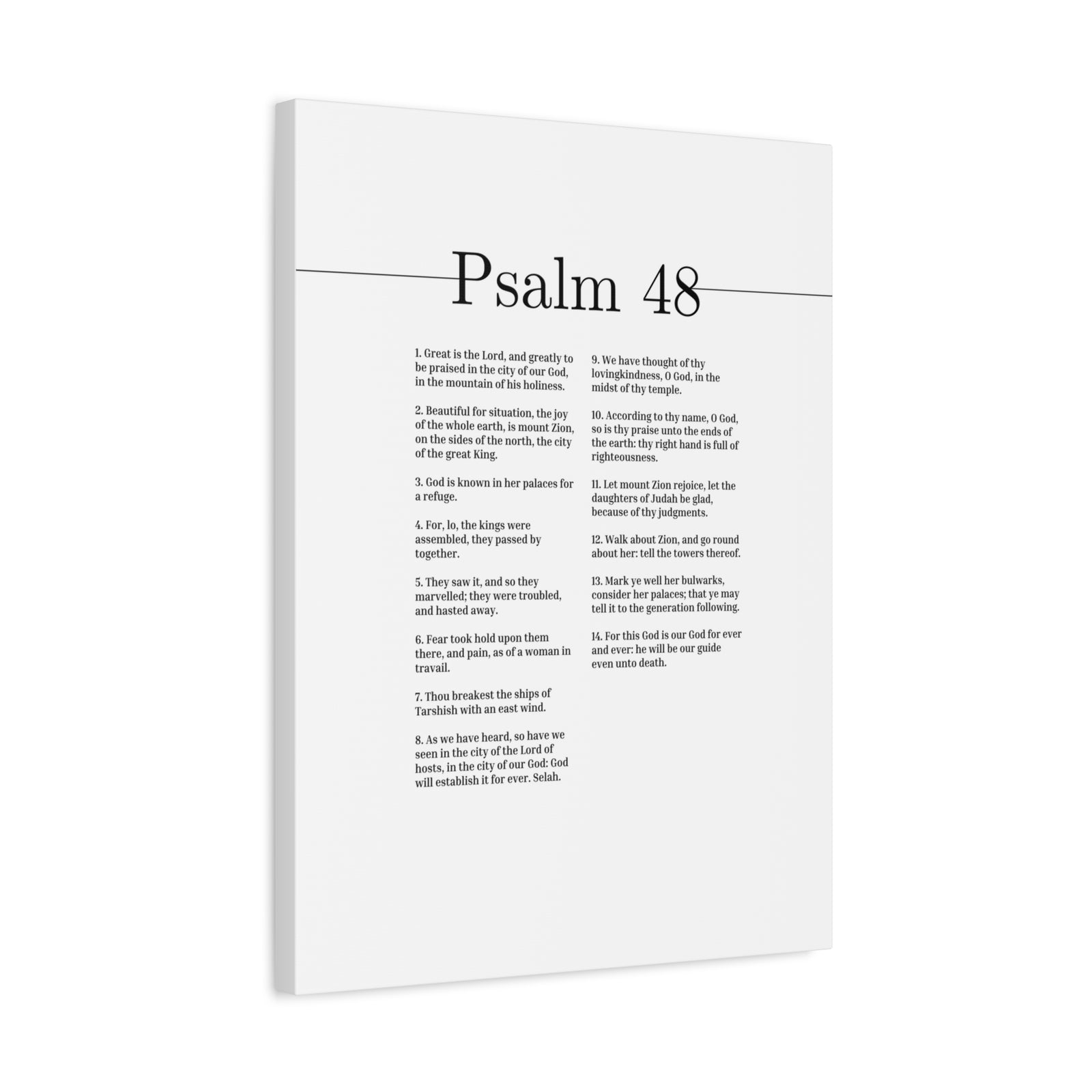 Scripture Canvas Great Is The Lord Psalm 48 Christian Wall Art Bible Verse Print Ready to Hang-Express Your Love Gifts
