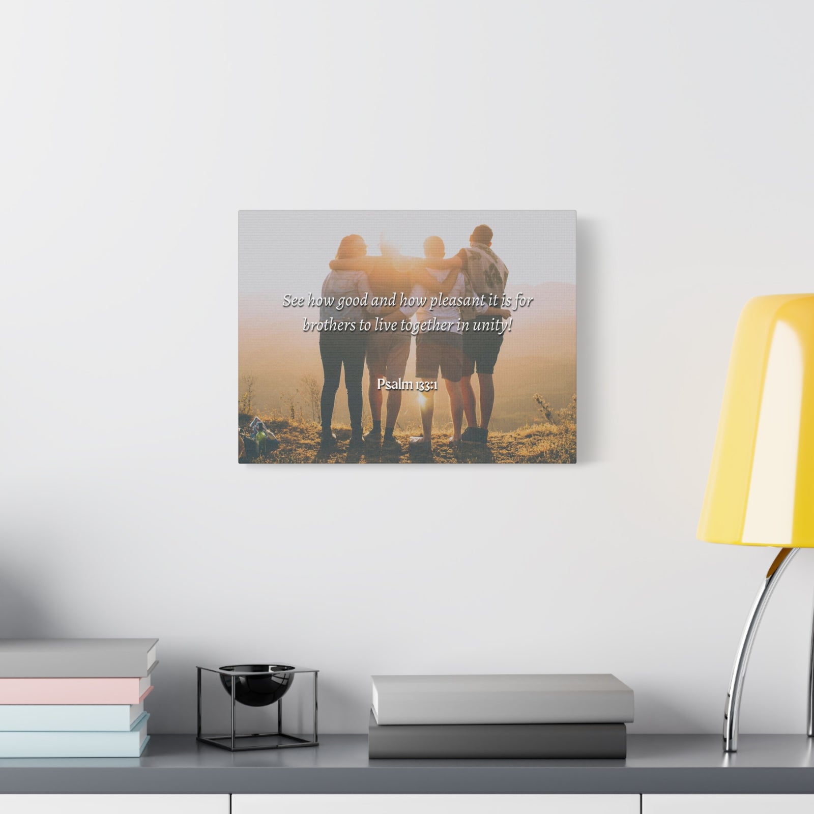 Scripture Canvas Together In Unity Psalms 133:1 Christian Wall Art Bible Verse Print Ready to Hang-Express Your Love Gifts