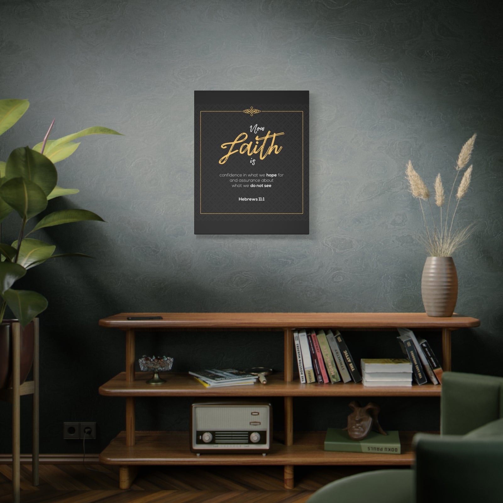 Scripture Canvas Faith Is Confidence Hebrews 11:1 Christian Wall Art Bible Verse Print Ready To Hang-Express Your Love Gifts
