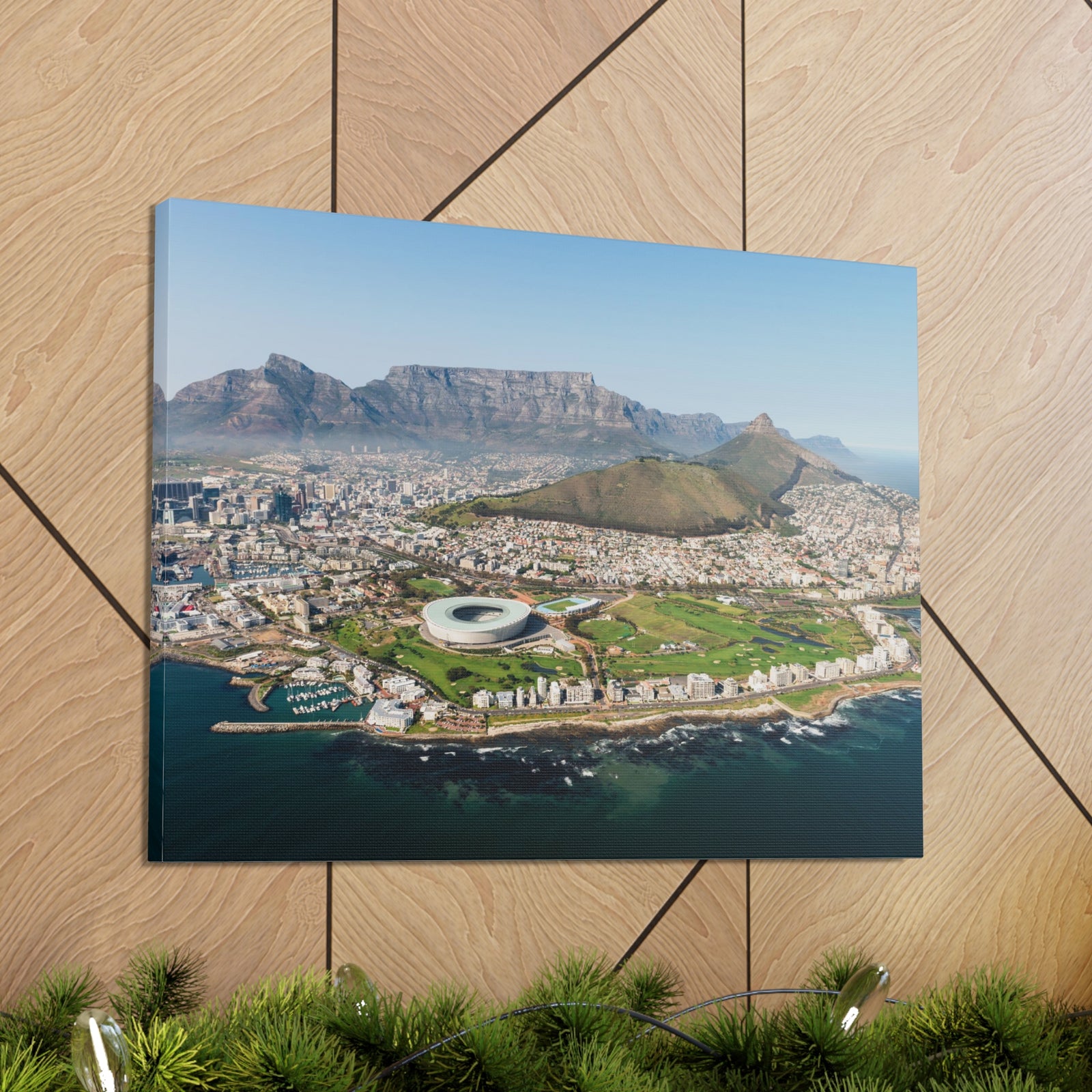Cape Town Daytime Skyline Canvas Artwork High-Quality Breathtaking Stunning Cityscape for Home Decor Ready to Hang-Express Your Love Gifts