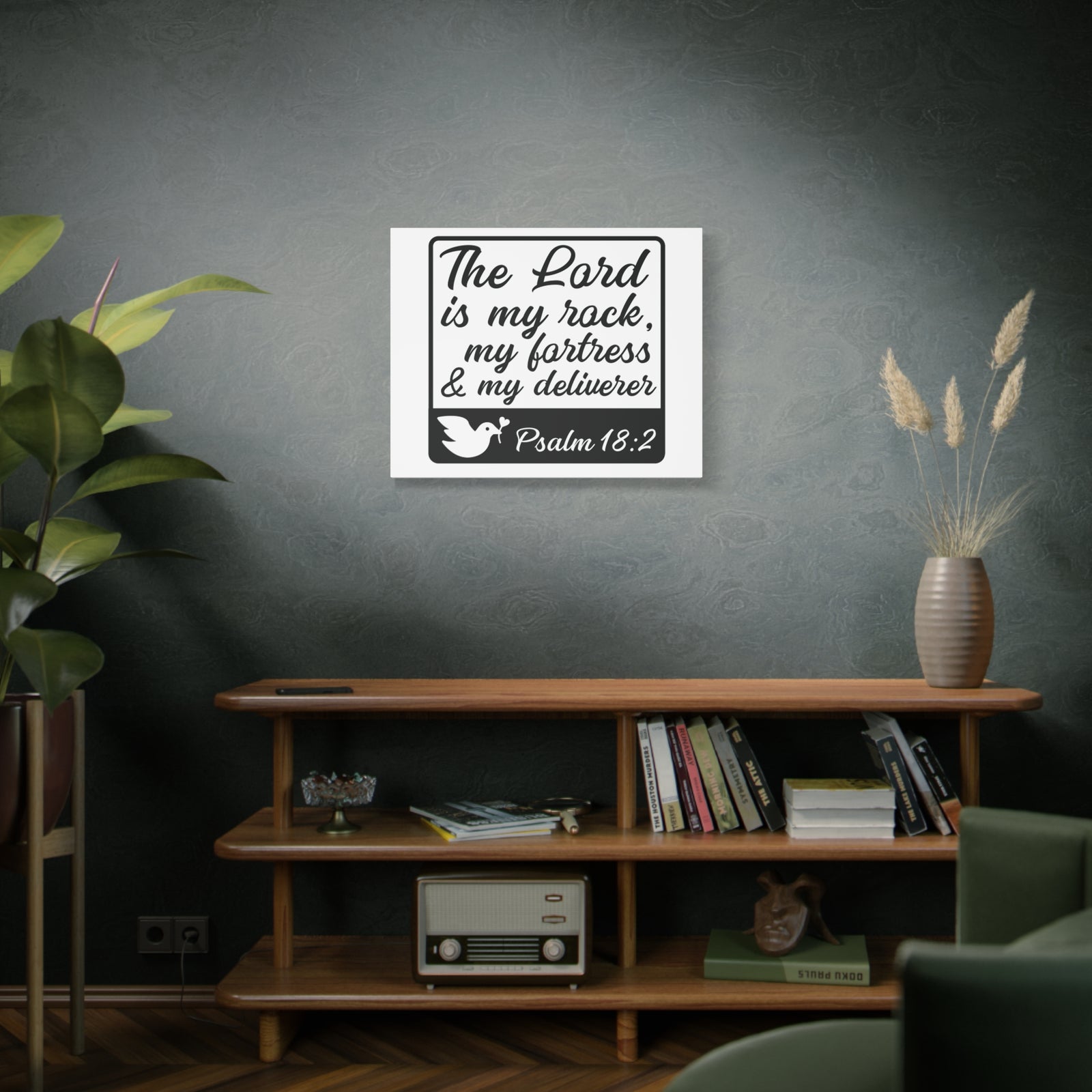 Scripture Canvas The Lord Is Psalm 18:2 Christian Wall Art Bible Verse Print Ready to Hang-Express Your Love Gifts