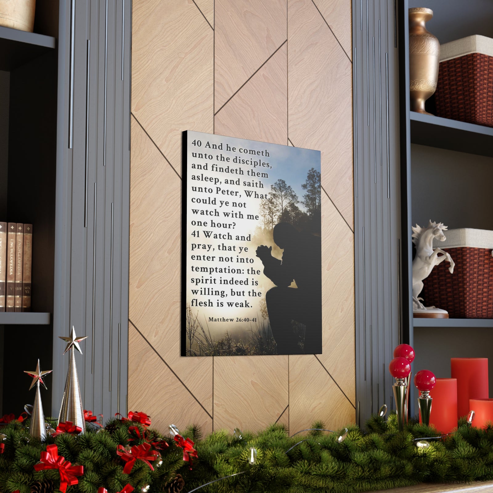 Scripture Walls Matthew 26:38-46 Bible Verse Canvas Christian Wall Art Ready to Hang Unframed-Express Your Love Gifts