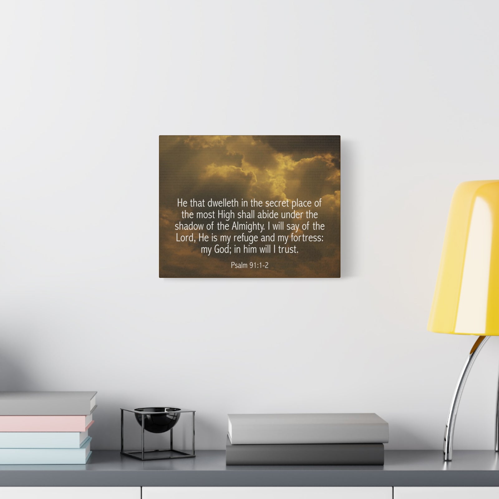 Bible Verse Canvas Secret Place Psalm 91:1-2 Christian Home Décor Wall Art Scripture Ready to Hang Faith Print-Express Your Love Gifts