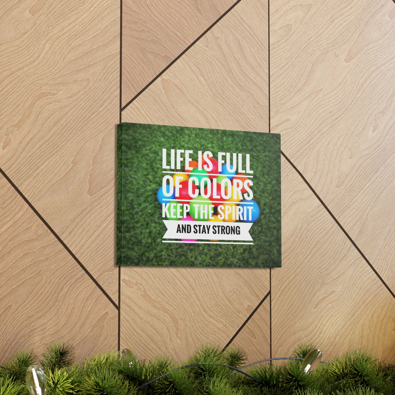 Inspirational Quote Canvas Life Is Full Of Colors Motivational Print Ready to Hang Artwork-Express Your Love Gifts