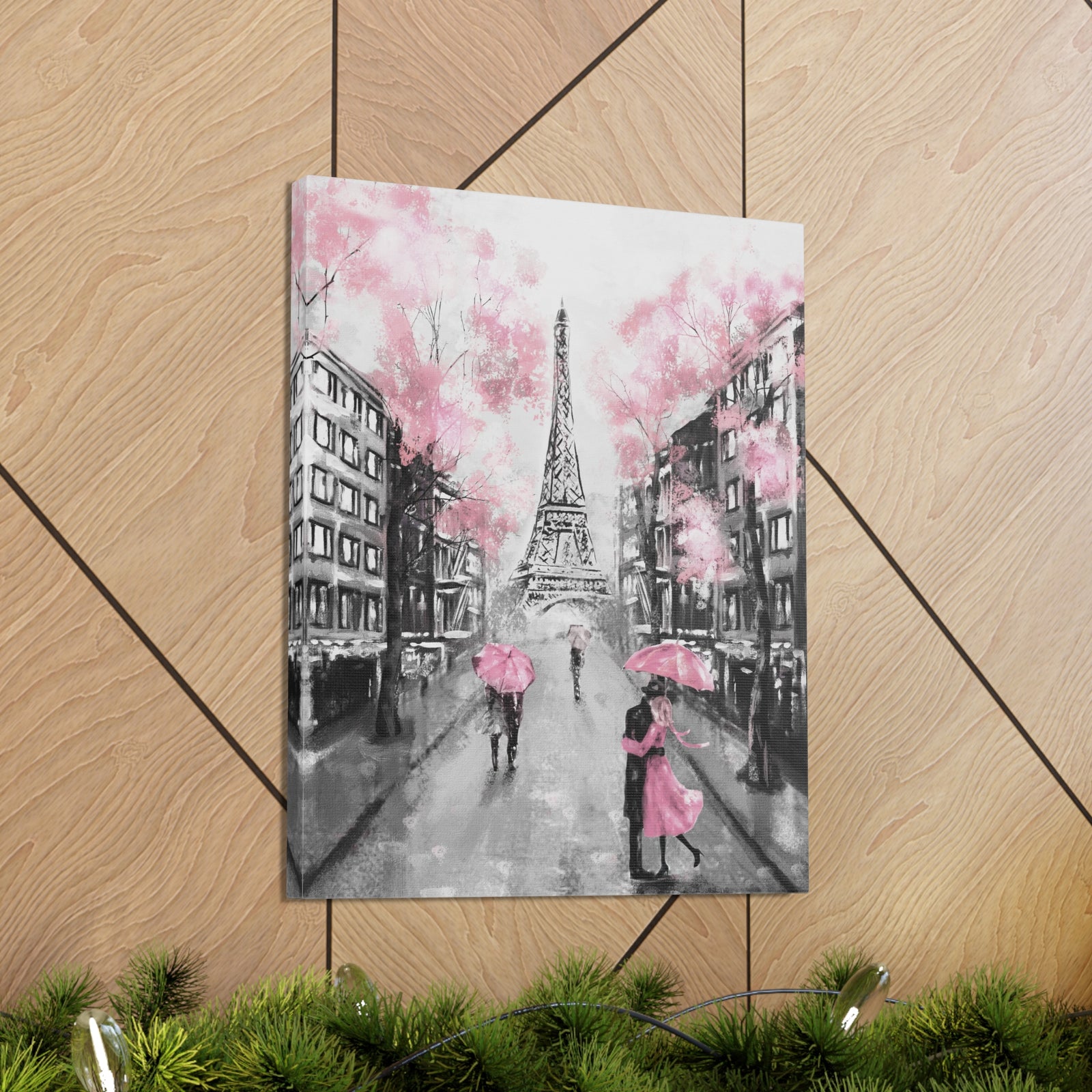 Kiss In Paris Eiffel Tower France Canvas Artwork High-Quality Breathtaking French City for Home Decor Ready to Hang-Express Your Love Gifts