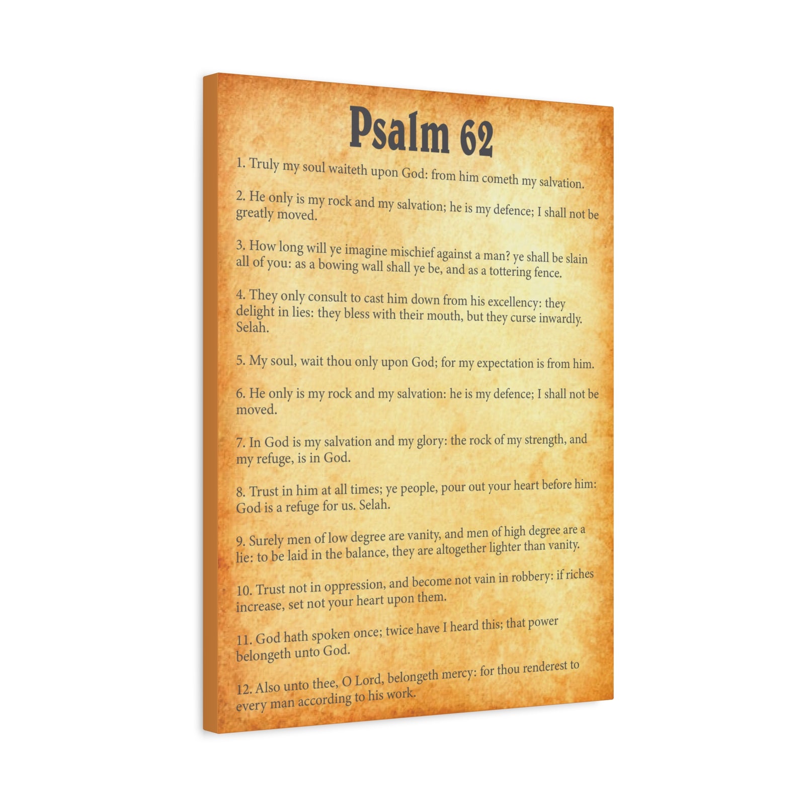 Scripture Walls Psalm 62 Gold Bible Chapter Canvas Christian Wall Art Ready to Hang-Express Your Love Gifts